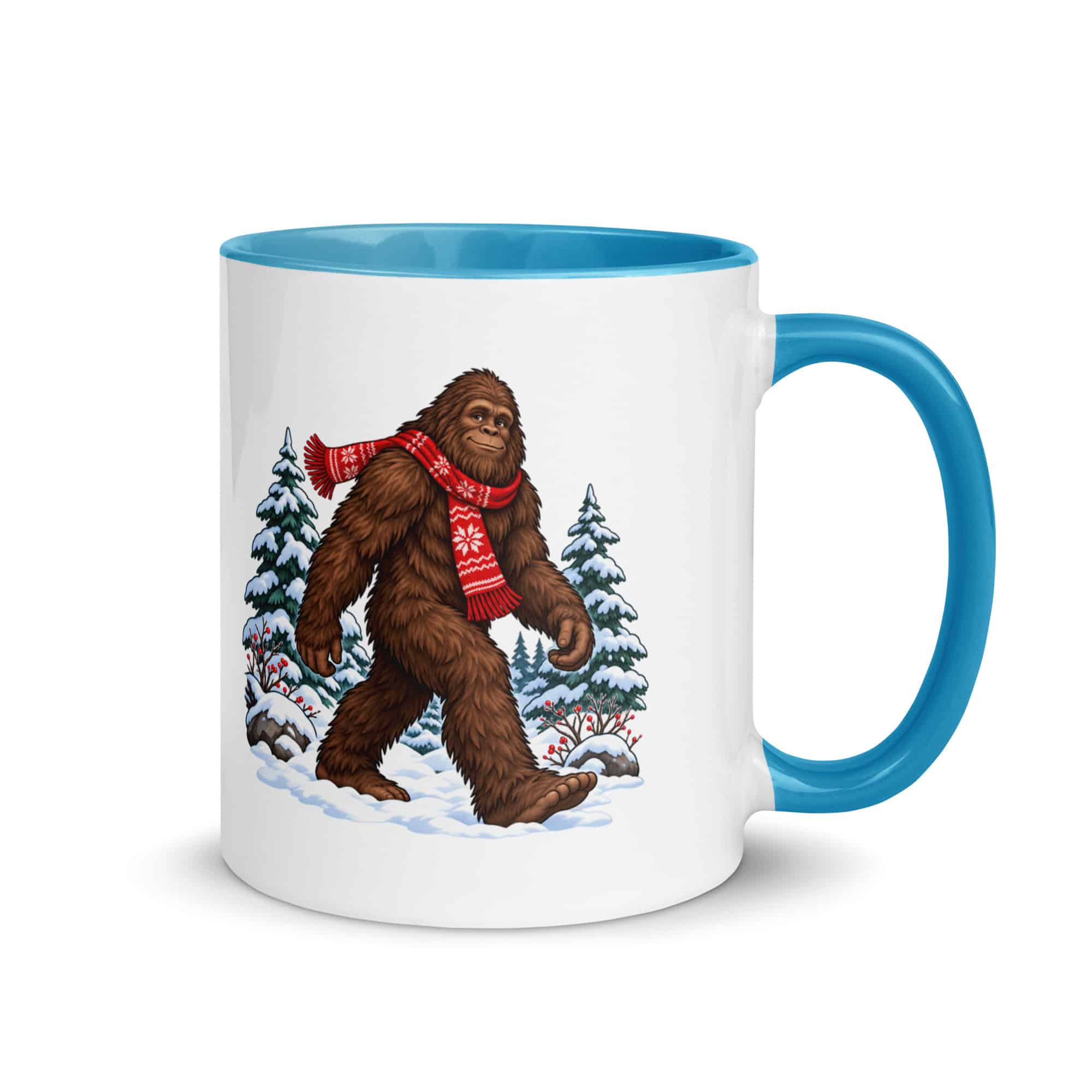 Winter Woods Bigfoot Color Inside Mug