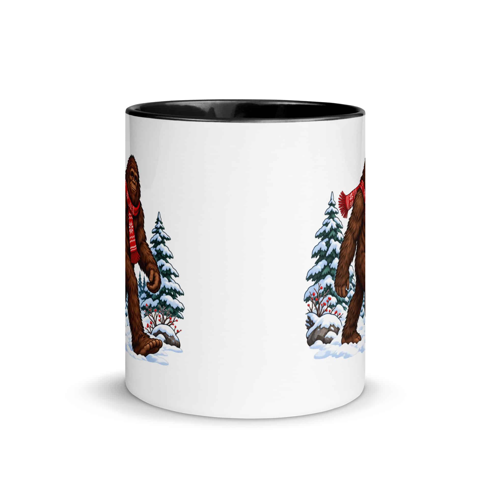 Winter Woods Bigfoot Color Inside Mug