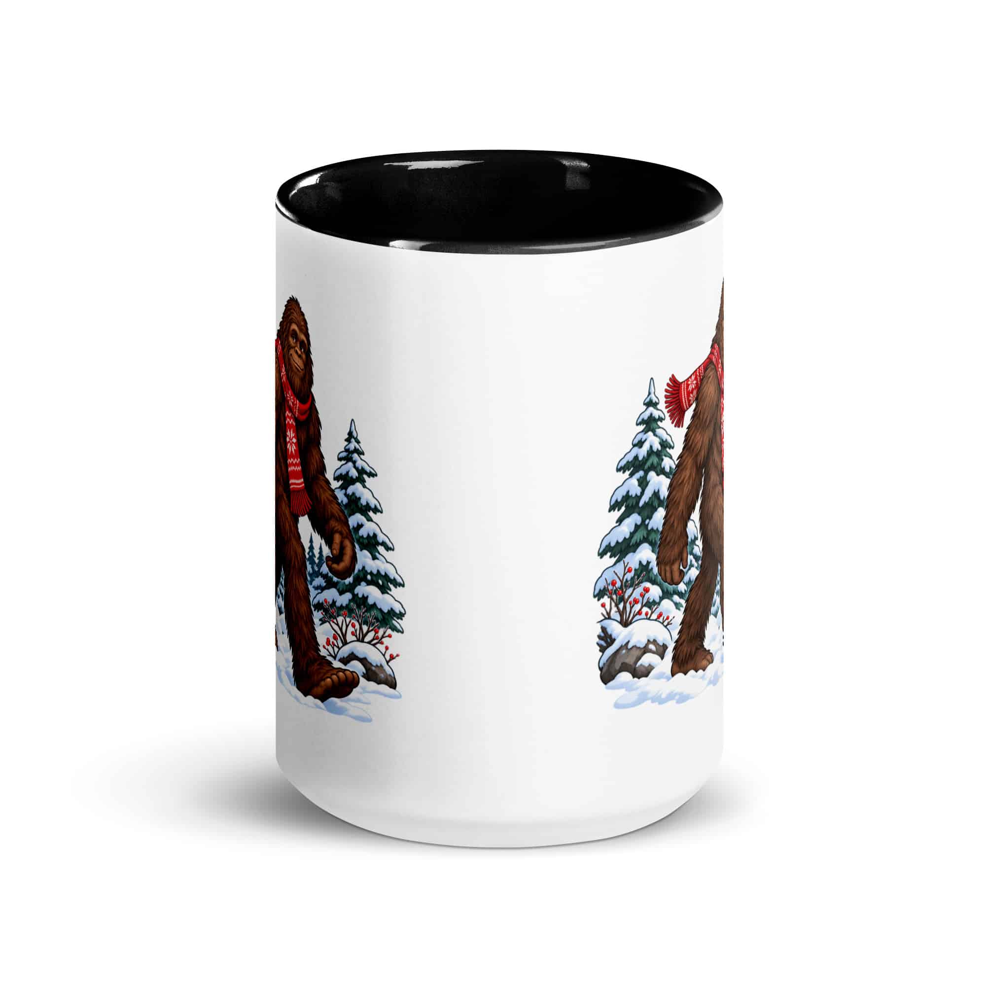 Winter Woods Bigfoot Color Inside Mug