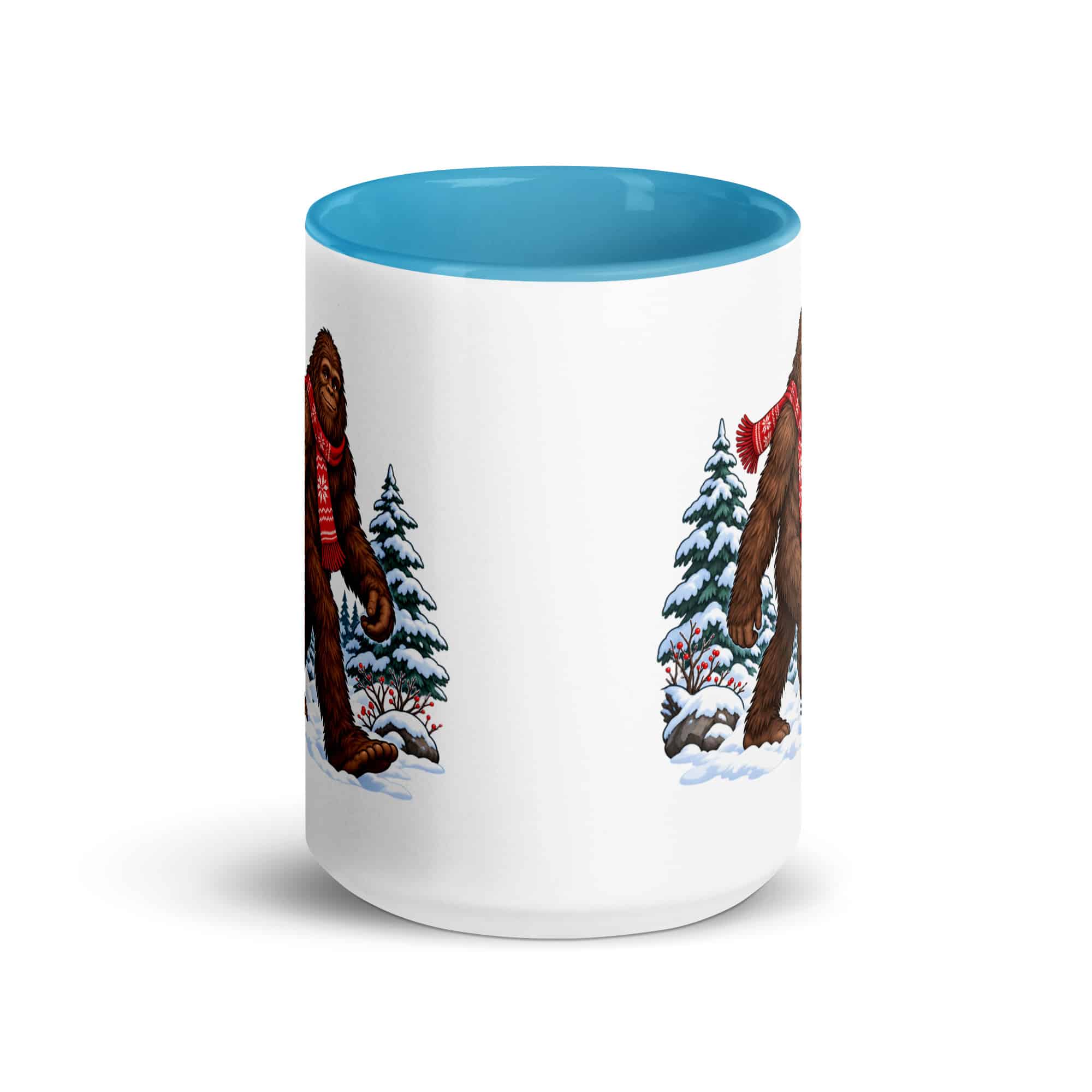 Winter Woods Bigfoot Color Inside Mug