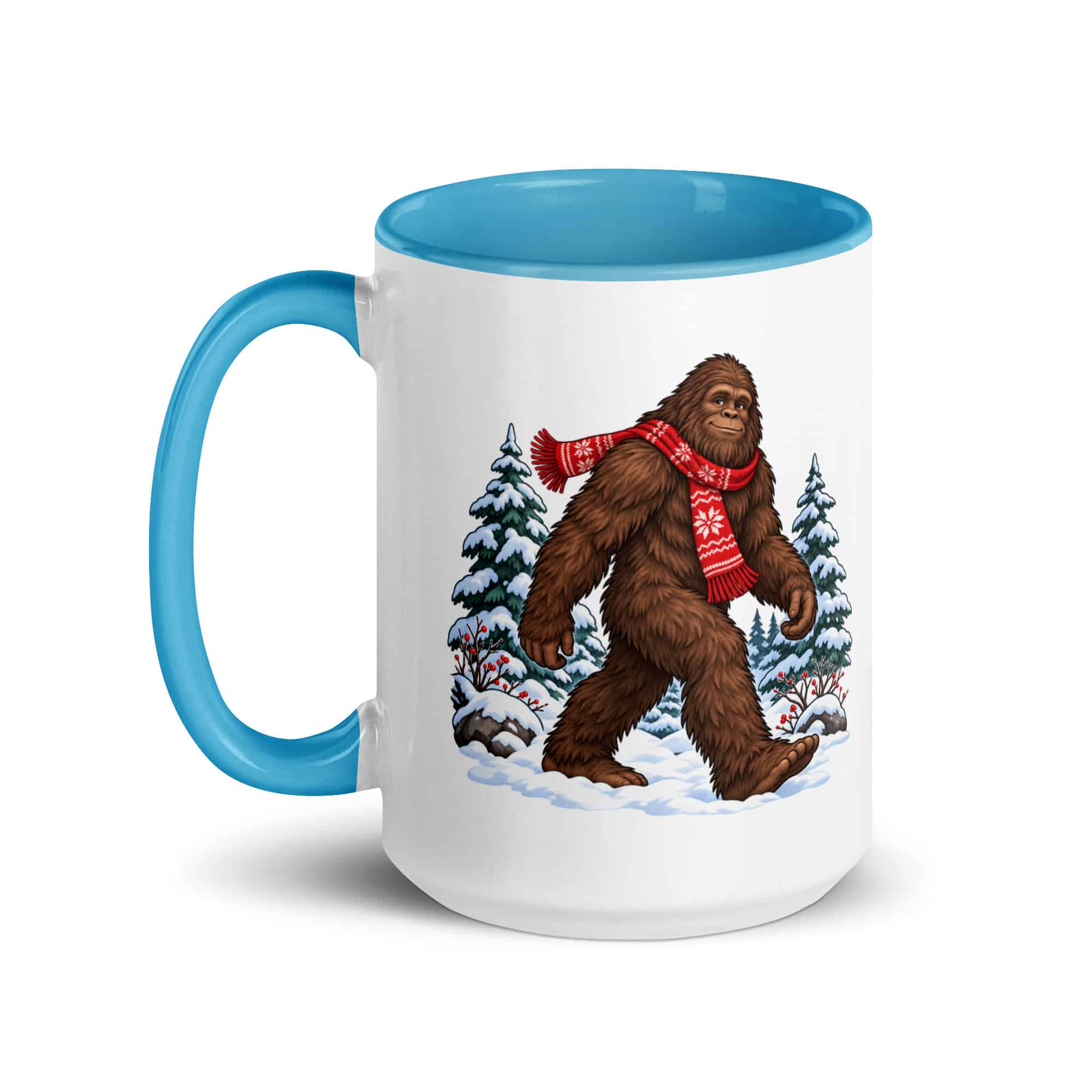 Winter Woods Bigfoot Color Inside Mug