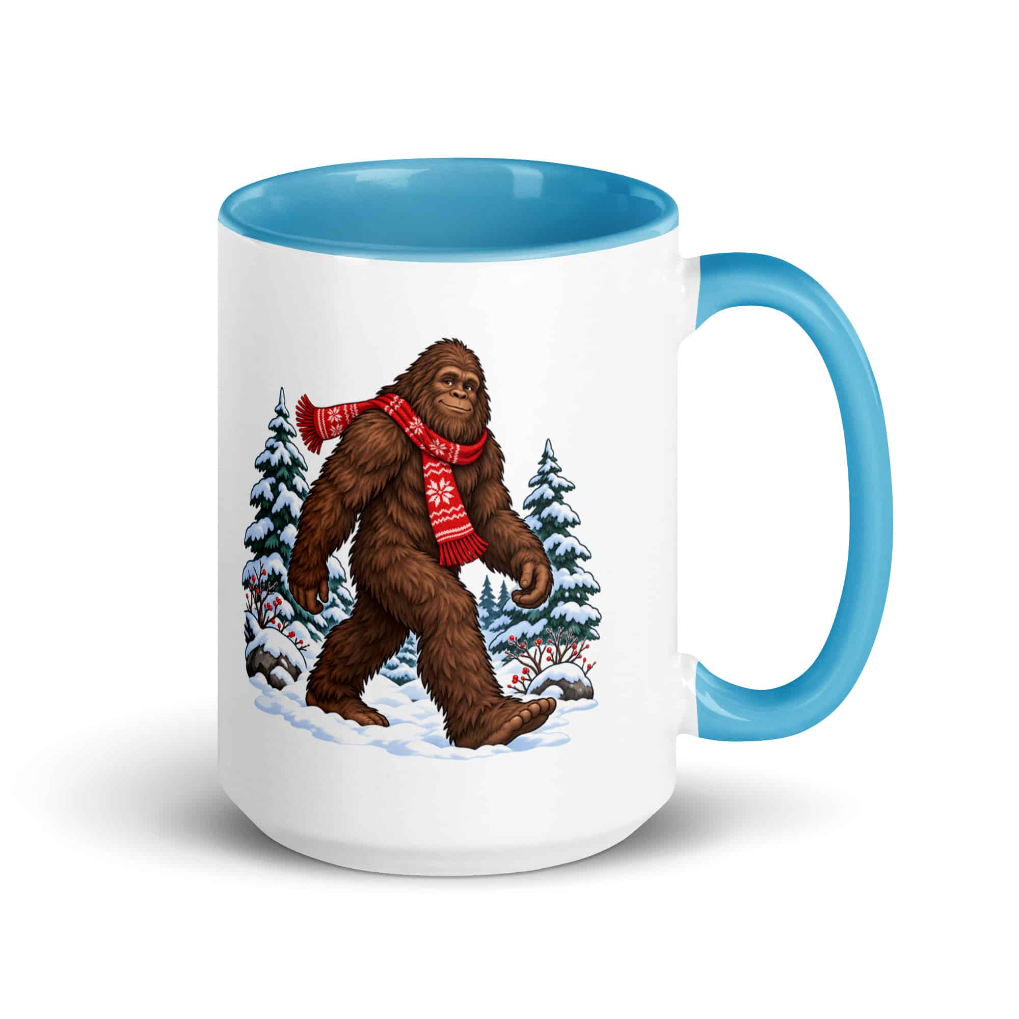 Winter Woods Bigfoot Color Inside Mug