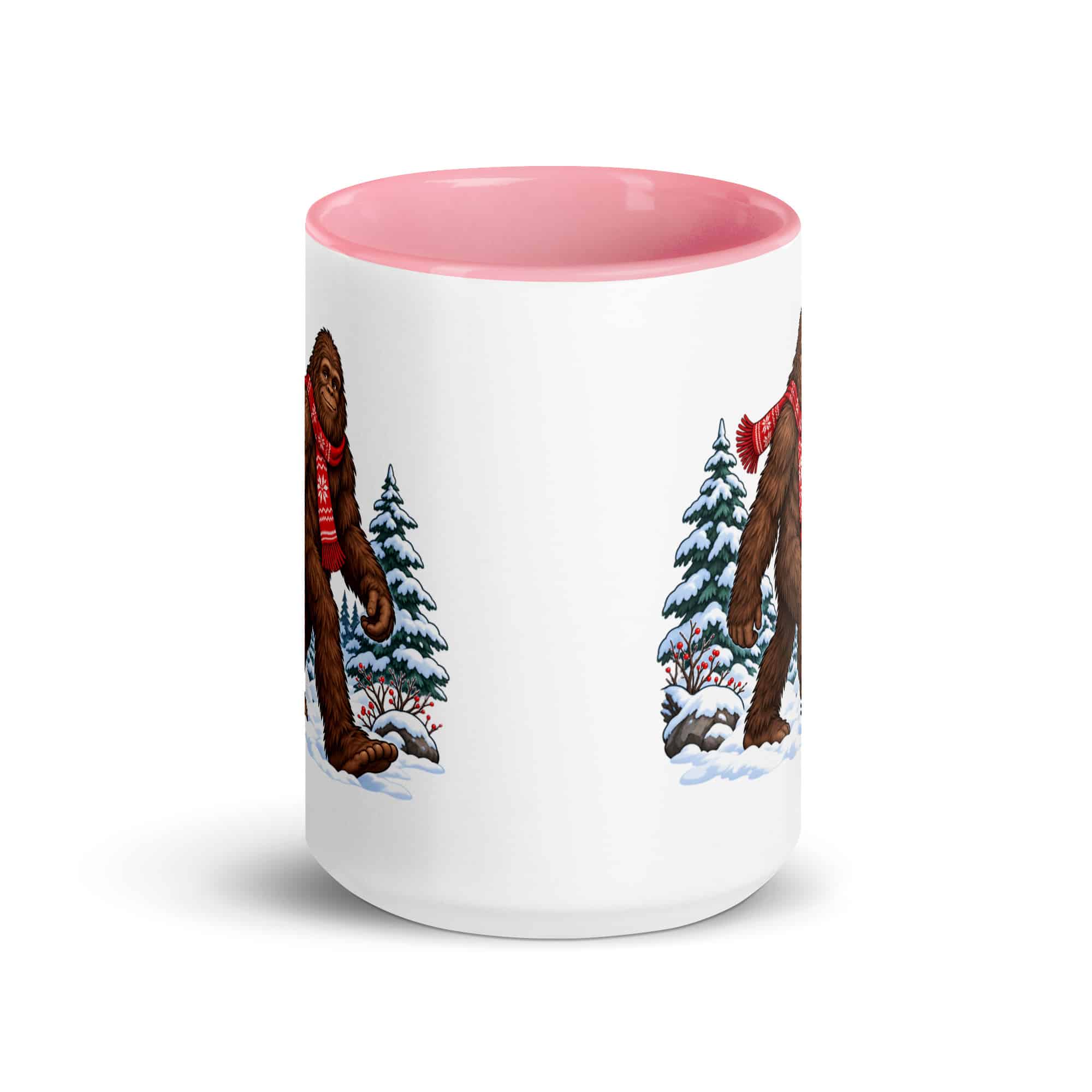 Winter Woods Bigfoot Color Inside Mug