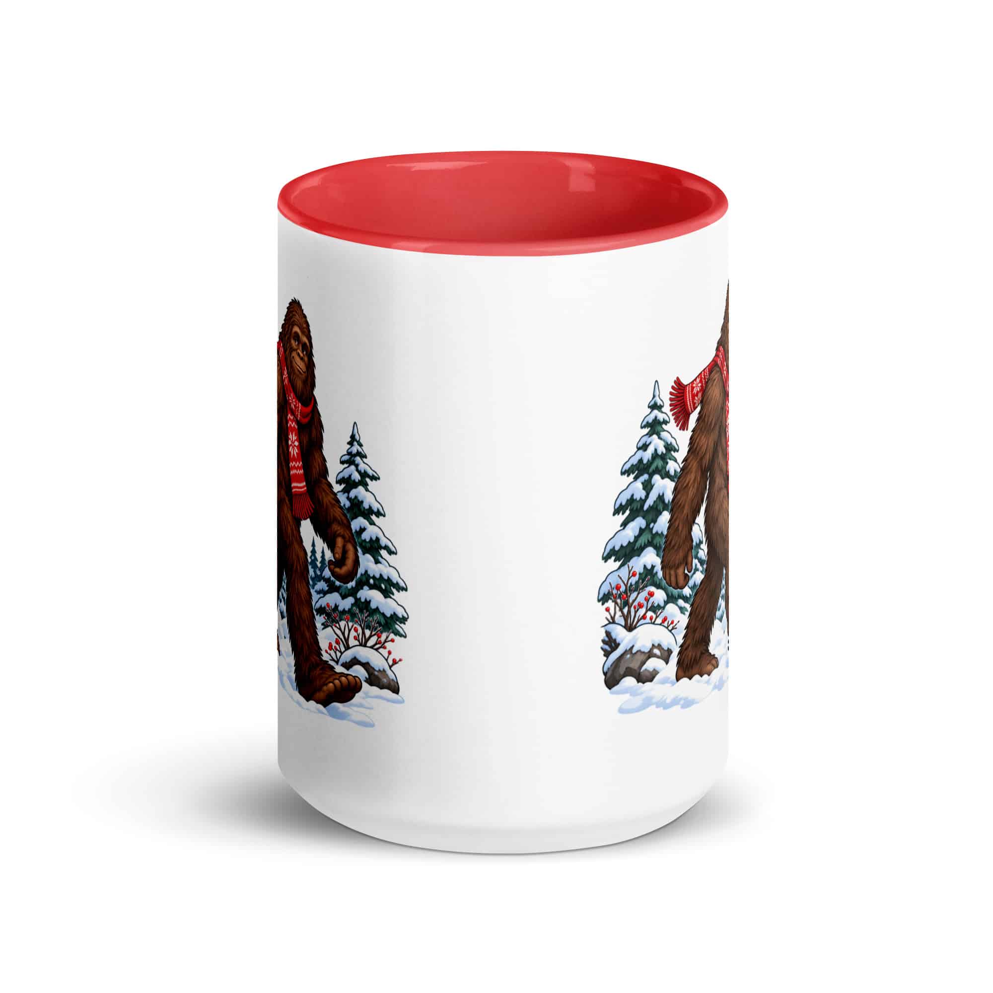 Winter Woods Bigfoot Color Inside Mug
