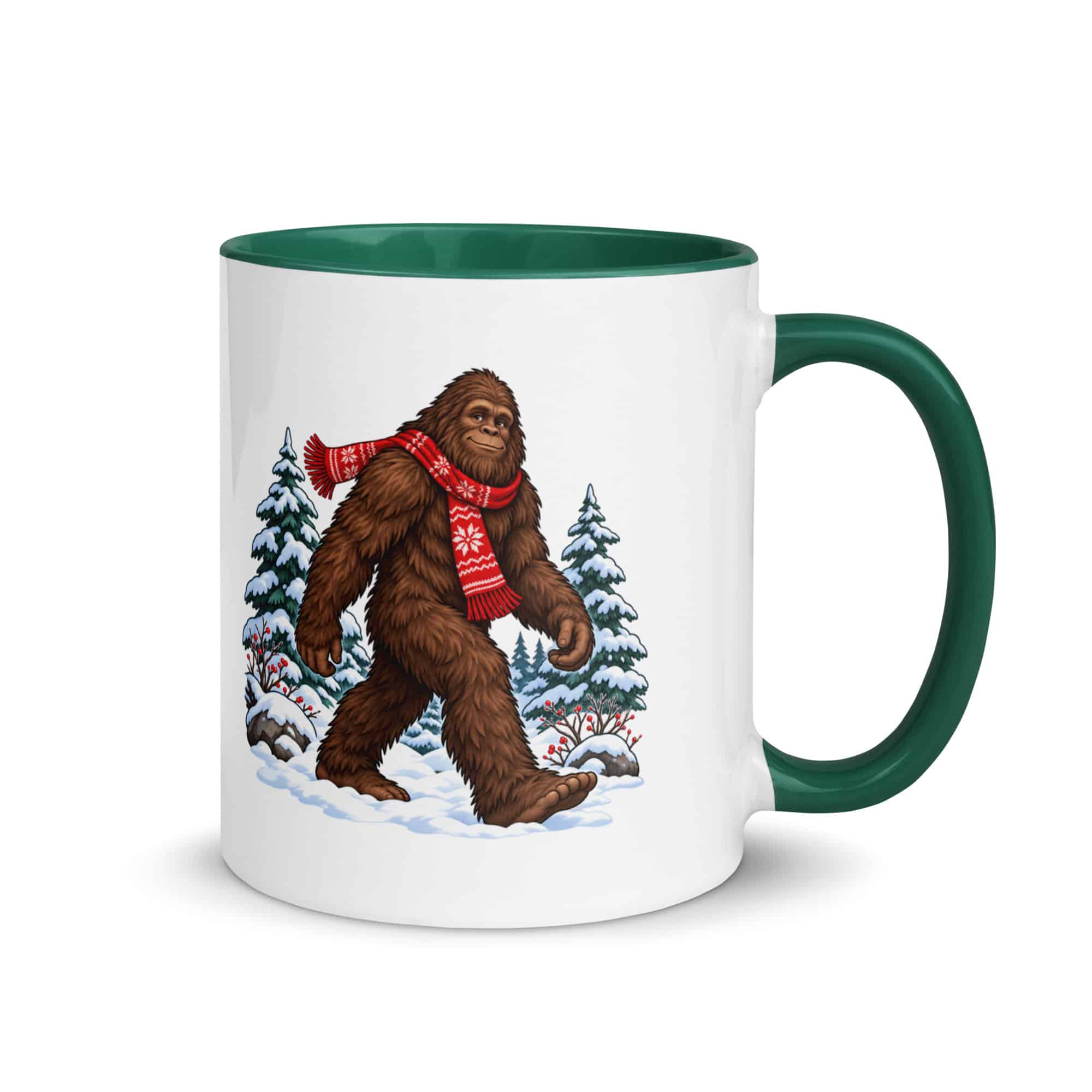 Winter Woods Bigfoot Color Inside Mug