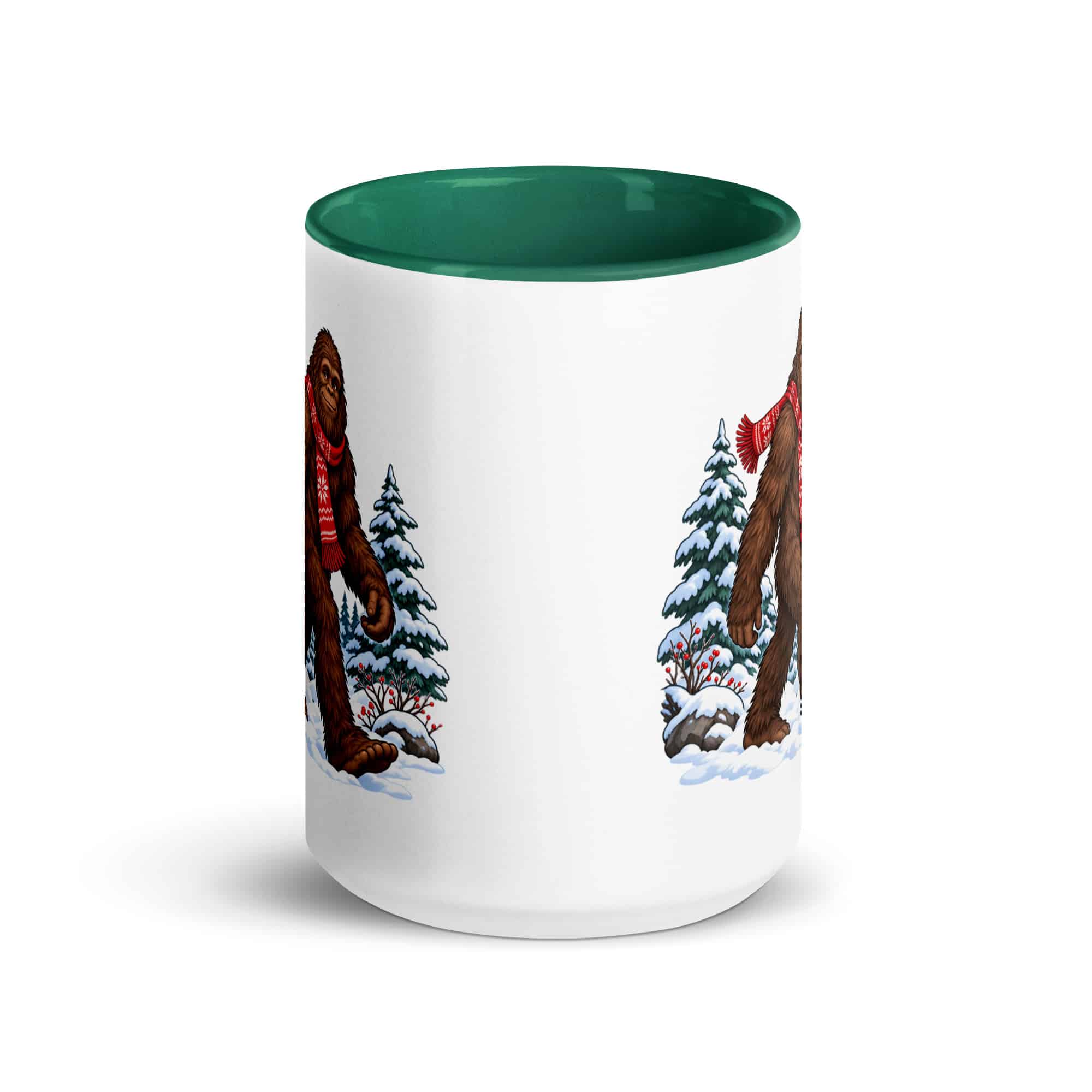 Winter Woods Bigfoot Color Inside Mug
