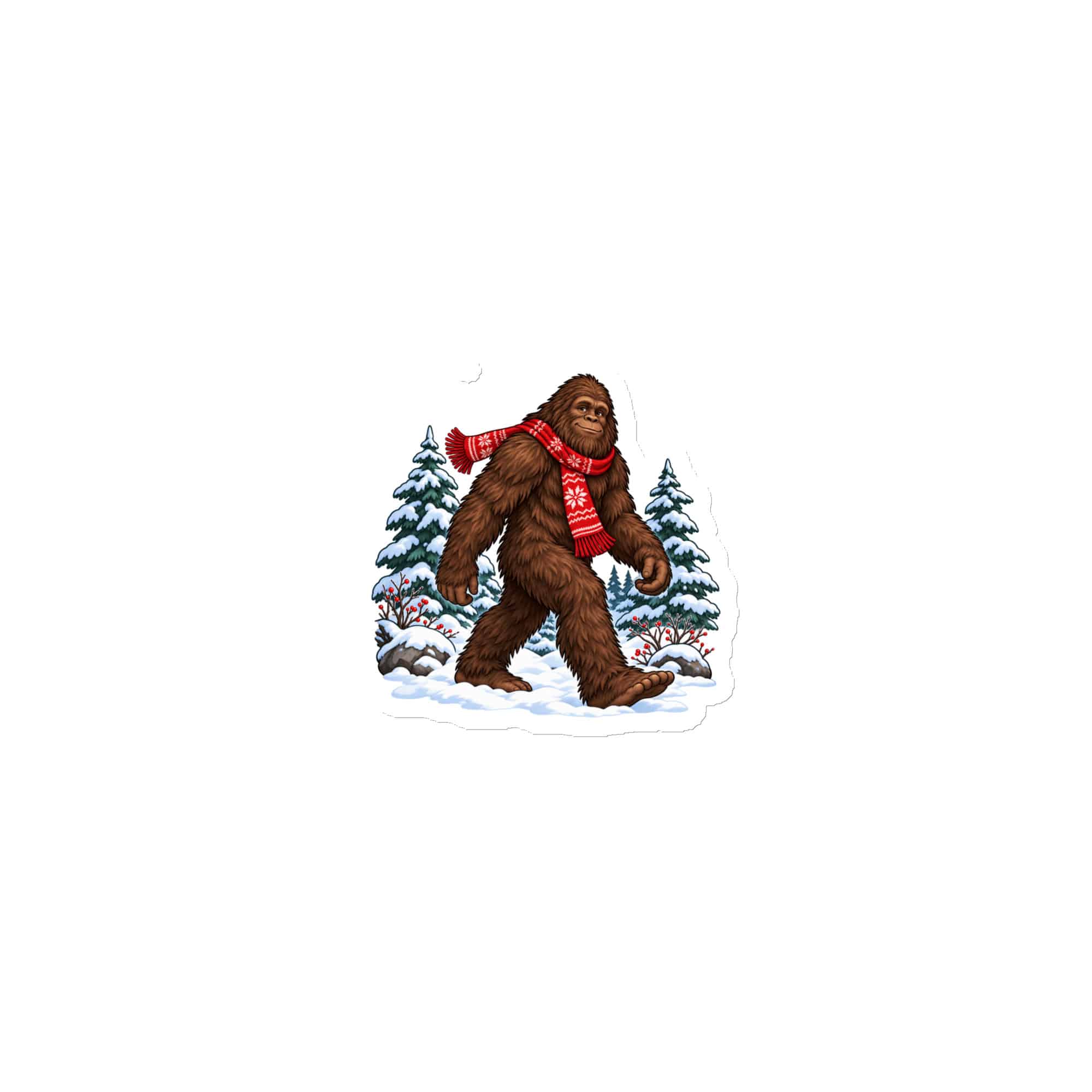 Bigfoot Winter Woods Die-Cut Magnet