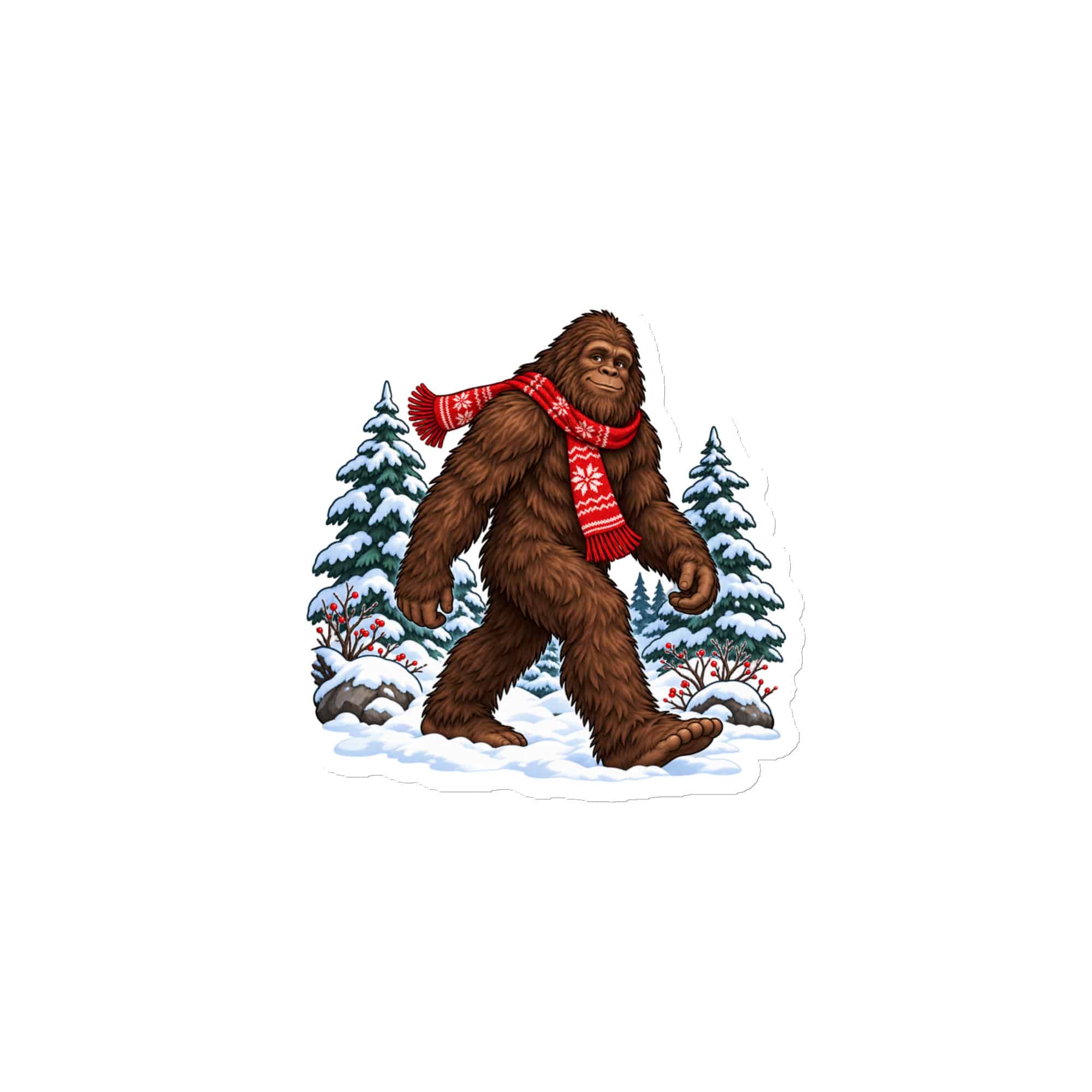 Bigfoot Winter Woods Die-Cut Magnet