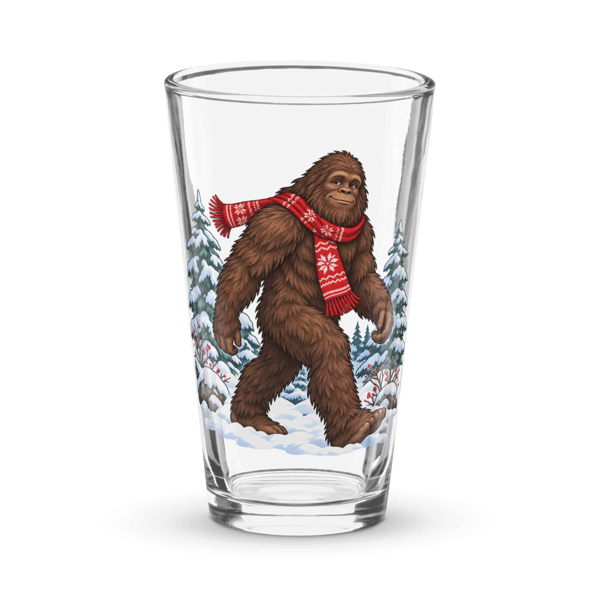 Winter Woods Bigfoot Pint Glass
