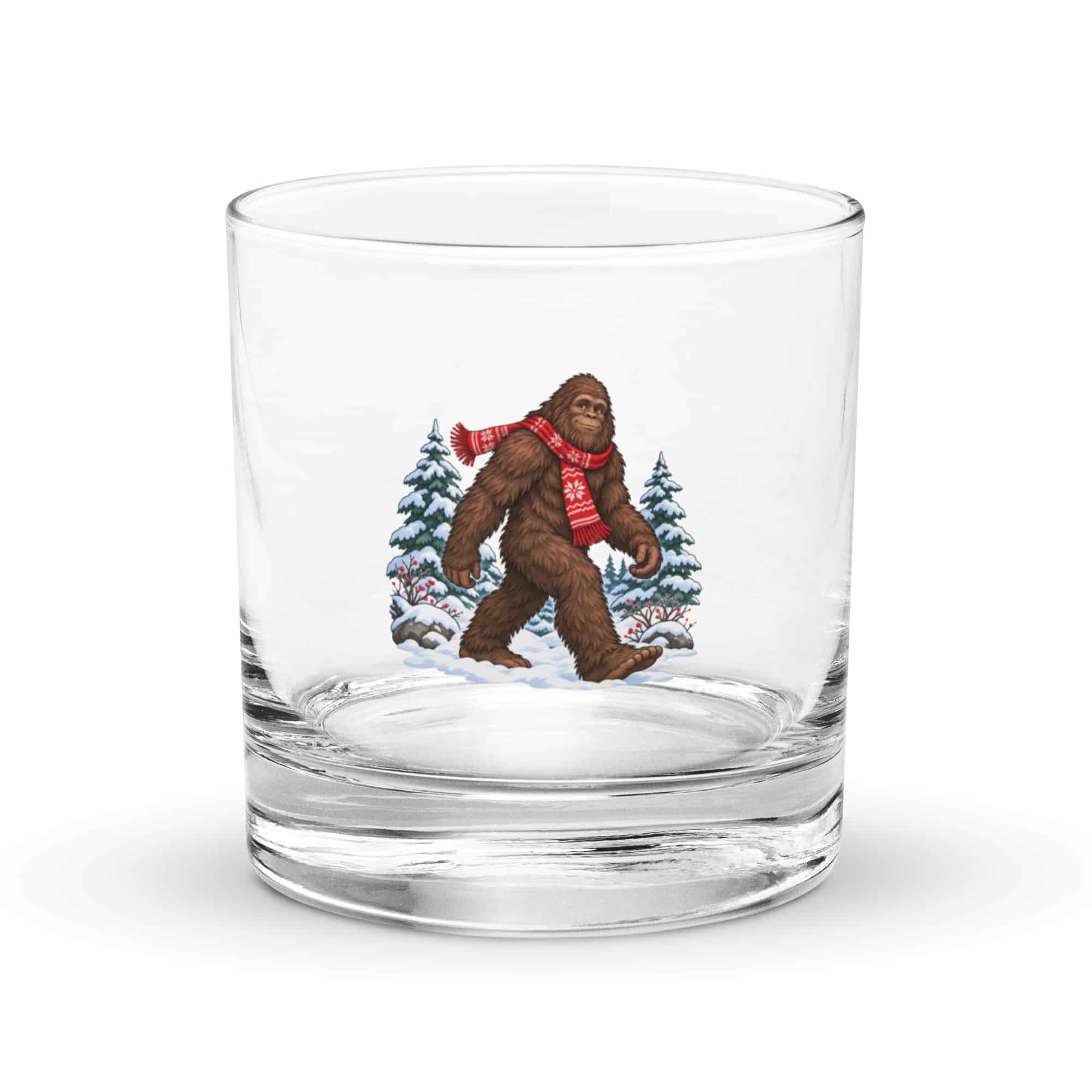 Winter Woods Bigfoot Rocks Glass