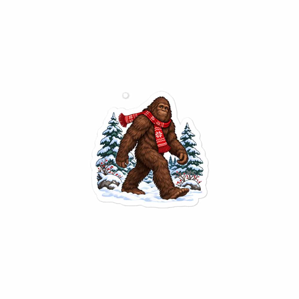 Bigfoot Winter Woods Vinyl Sticker