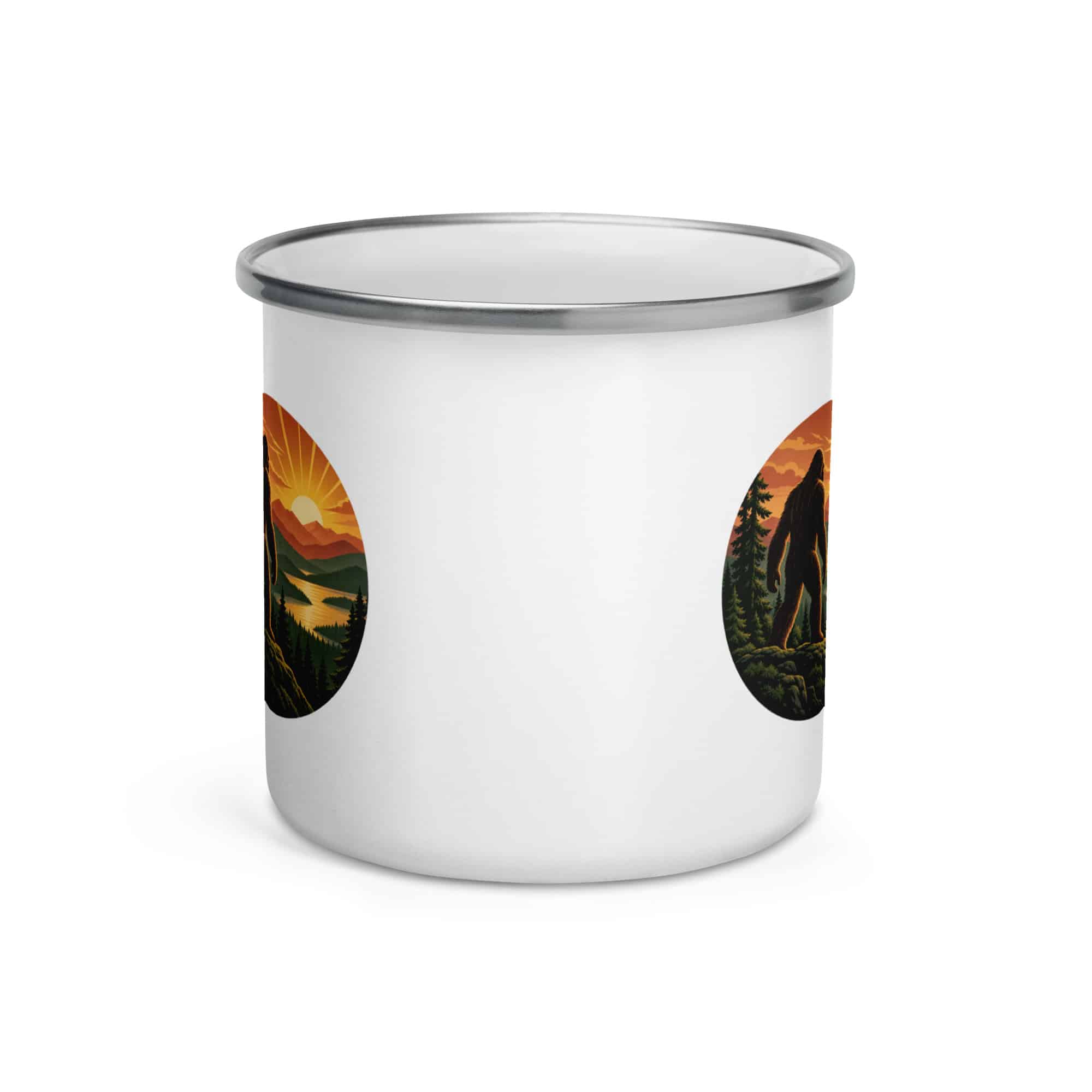 Bigfoot Mountain Sunrise Enamel Camp Mug