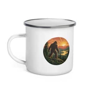 24 Bigfoot Sunrise Enamel Camp Mug - 12 oz - Left