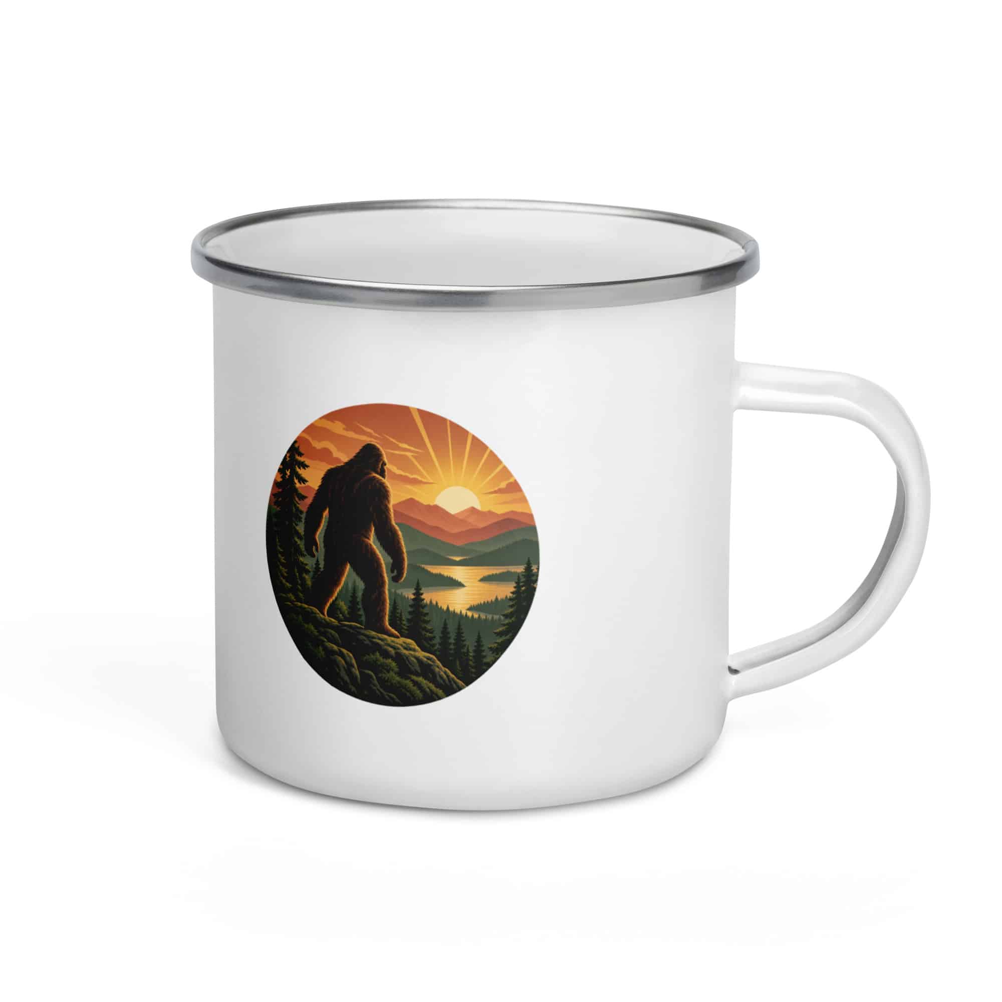 Bigfoot Mountain Sunrise Enamel Camp Mug