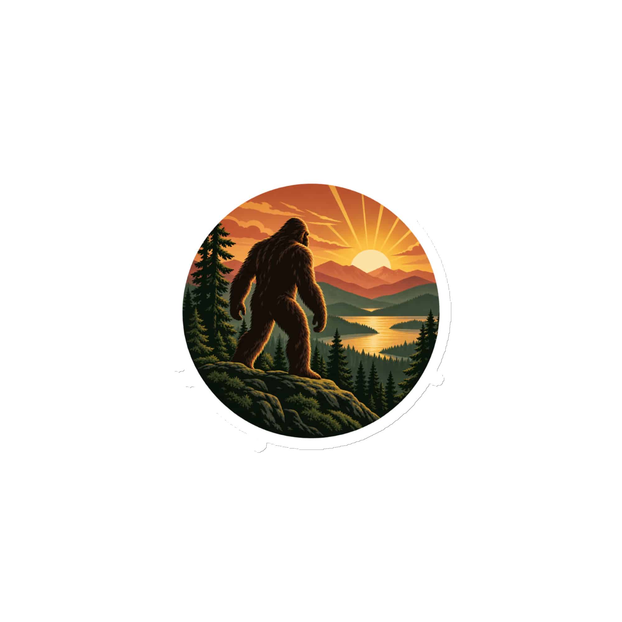 Bigfoot Mountain Sunrise Die-Cut Magnet