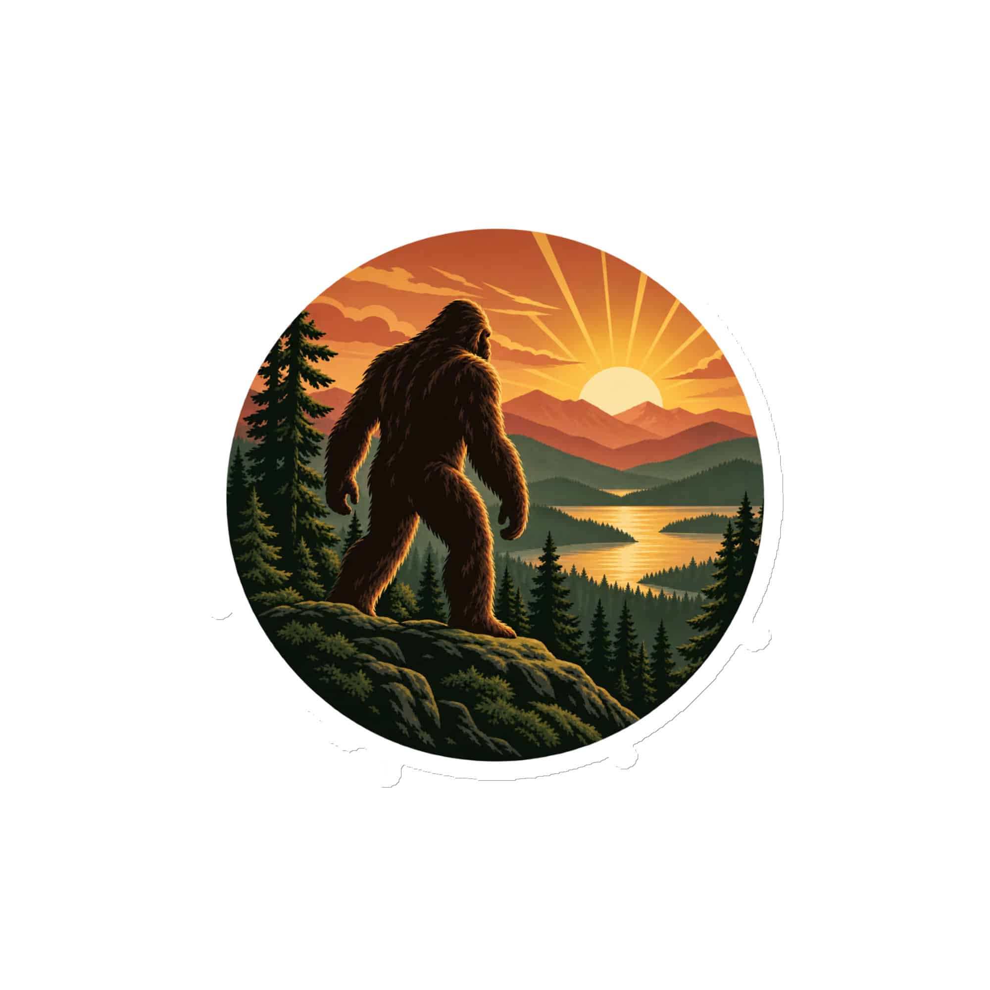 Bigfoot Mountain Sunrise Die-Cut Magnet