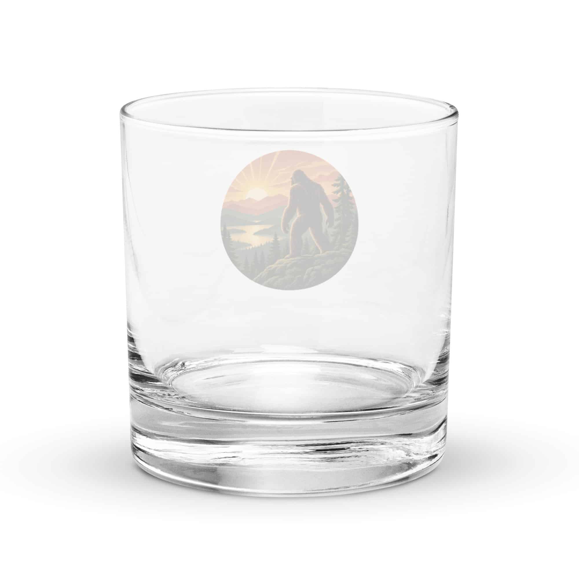 Sunrise Bigfoot Rocks Glass