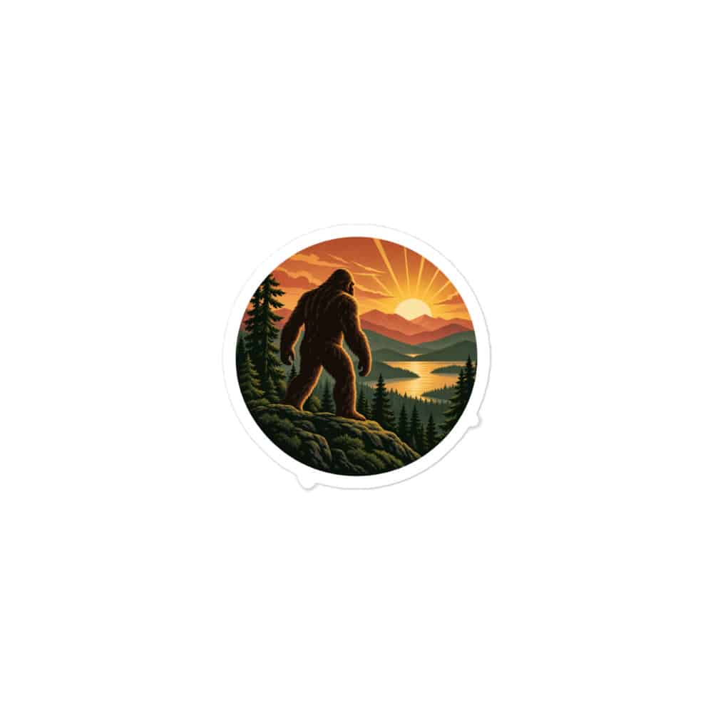 Bigfoot Mountain Sunrise Vinyl Sticker