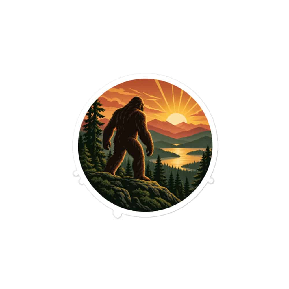 Bigfoot Mountain Sunrise Vinyl Sticker