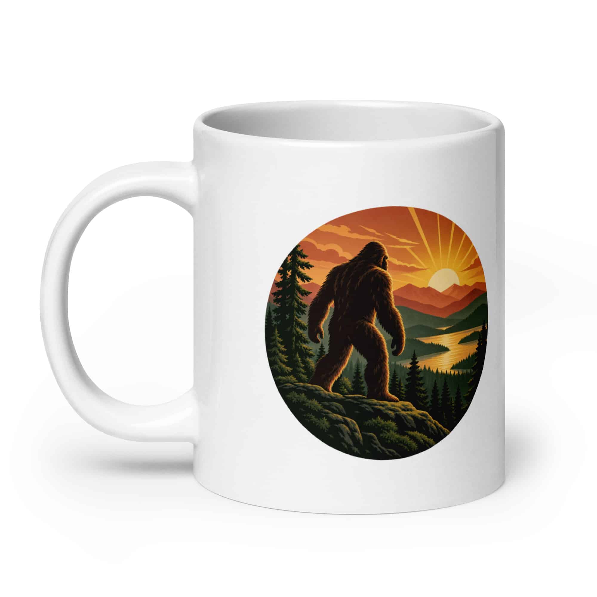 Bigfoot Mountain Sunrise White Ceramic Coffee Mug