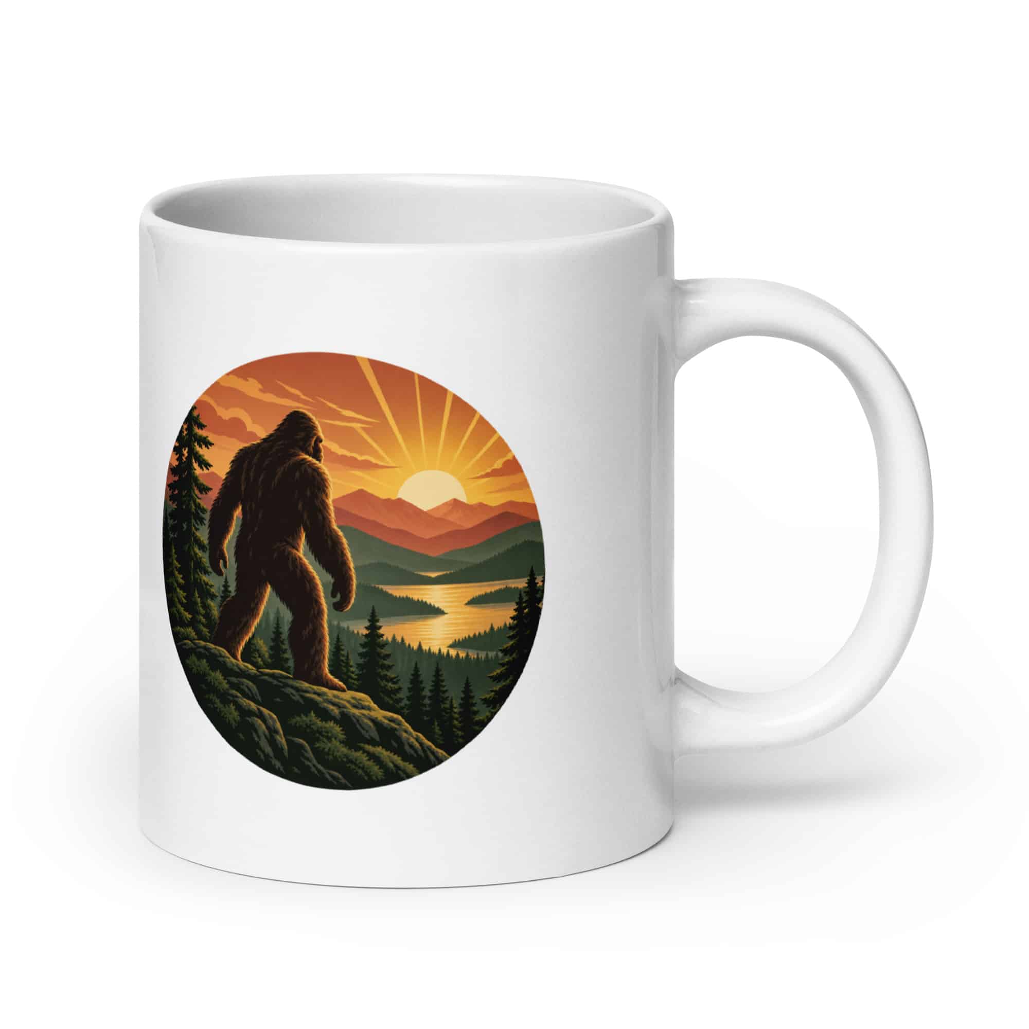 Bigfoot Mountain Sunrise White Ceramic Coffee Mug