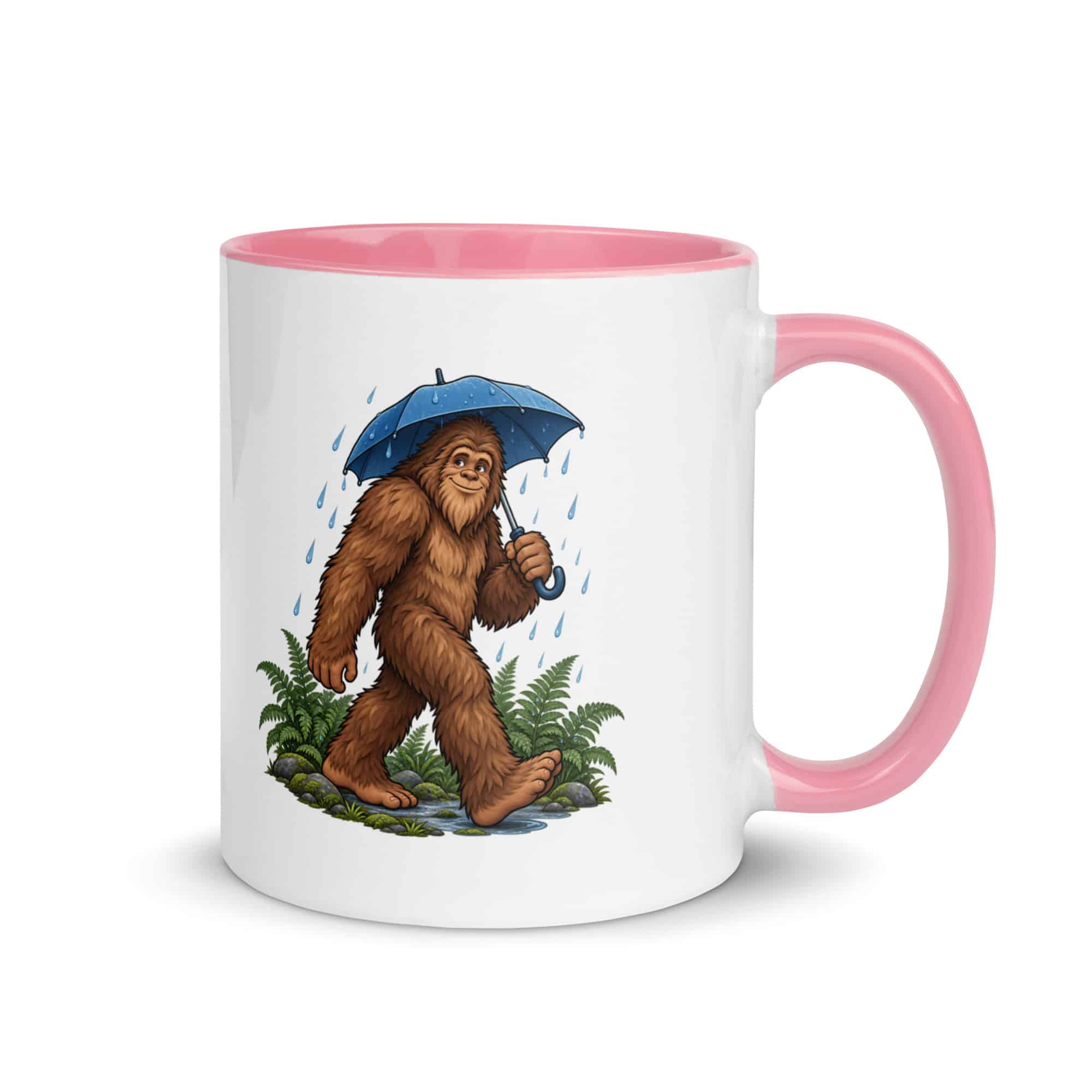 Rainy Trail Bigfoot Color Inside Mug