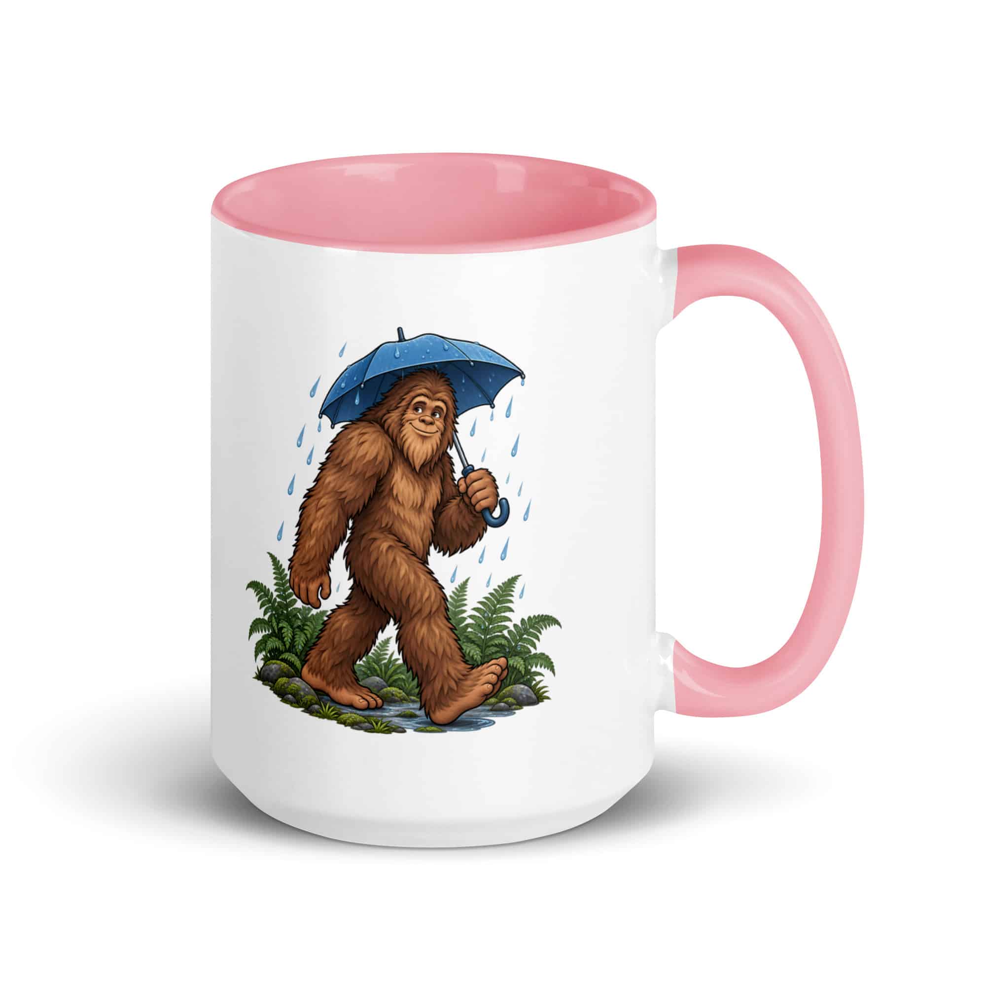 Rainy Trail Bigfoot Color Inside Mug