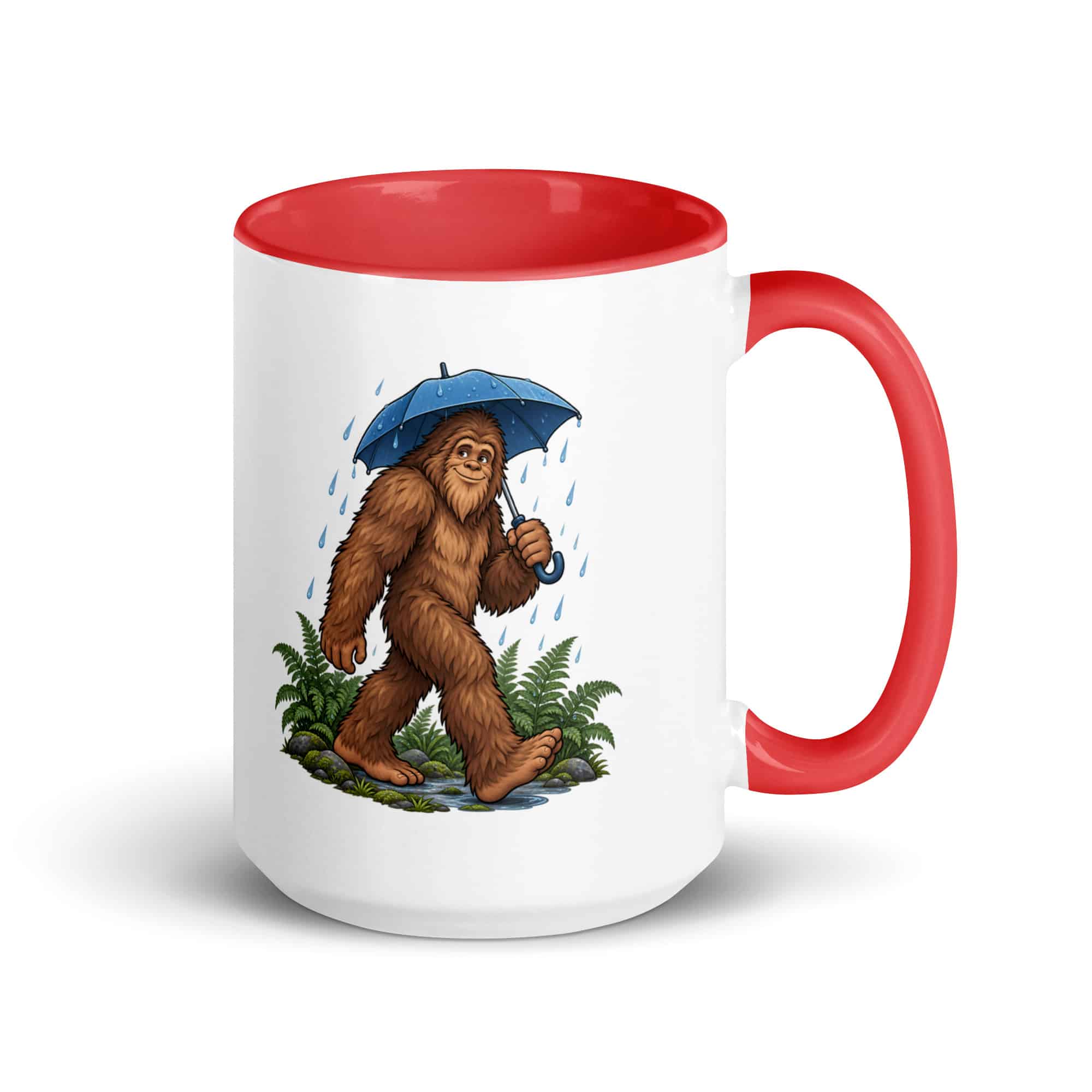 Rainy Trail Bigfoot Color Inside Mug
