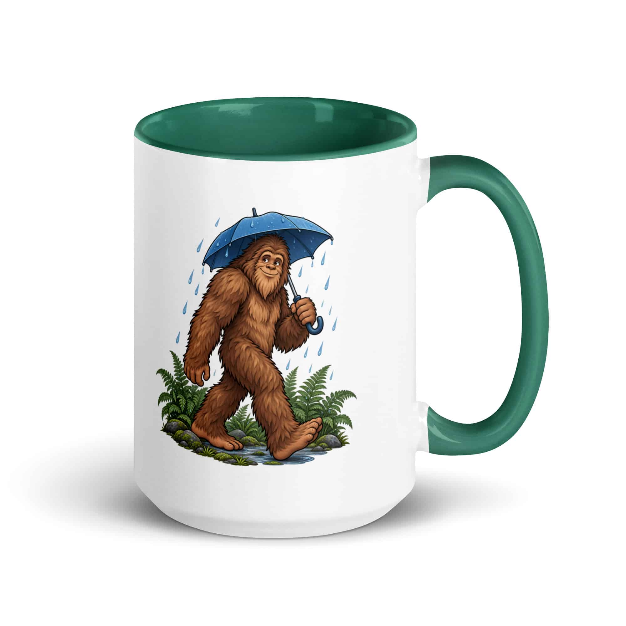 Rainy Trail Bigfoot Color Inside Mug