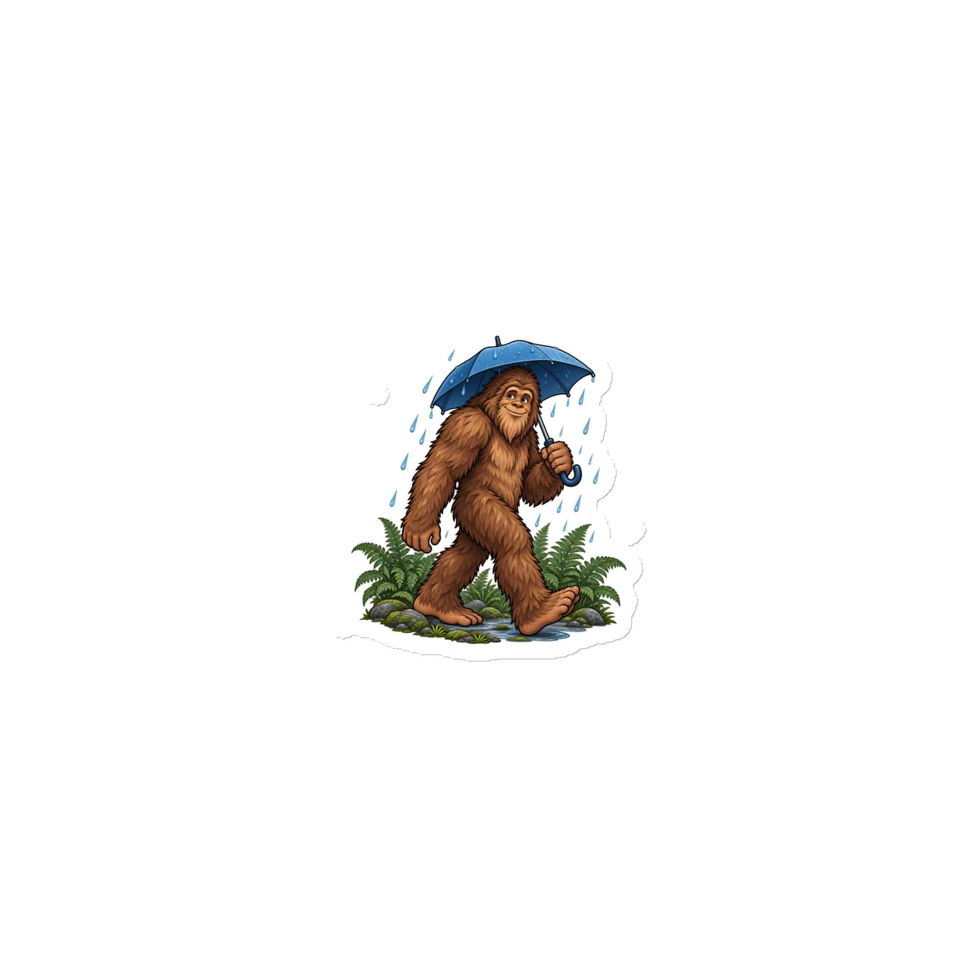 Bigfoot Rainy Trail Die-Cut Magnet