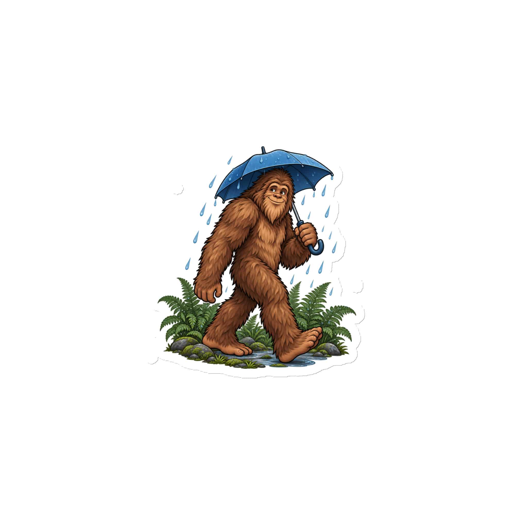 Bigfoot Rainy Trail Die-Cut Magnet