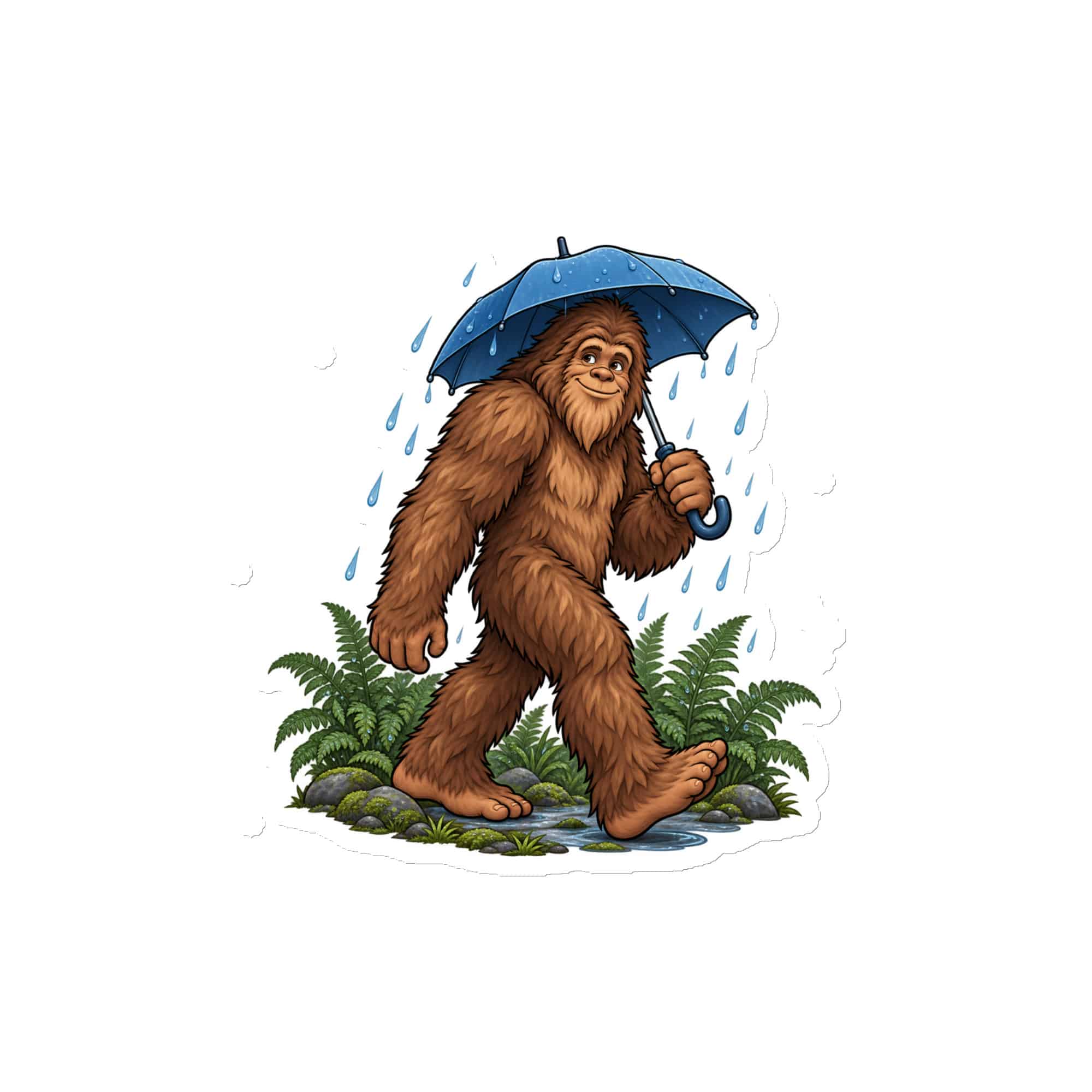 Bigfoot Rainy Trail Die-Cut Magnet