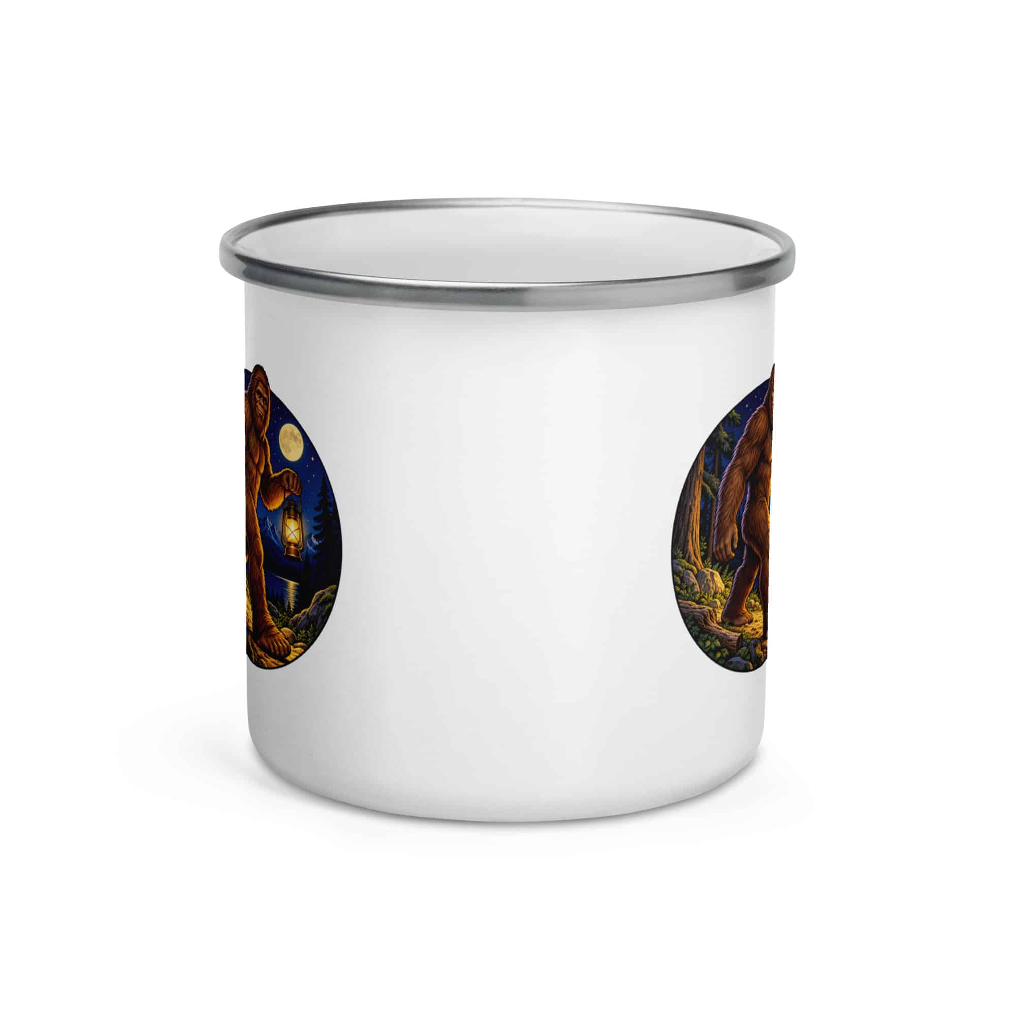 Bigfoot Lantern Night Walk Enamel Camp Mug