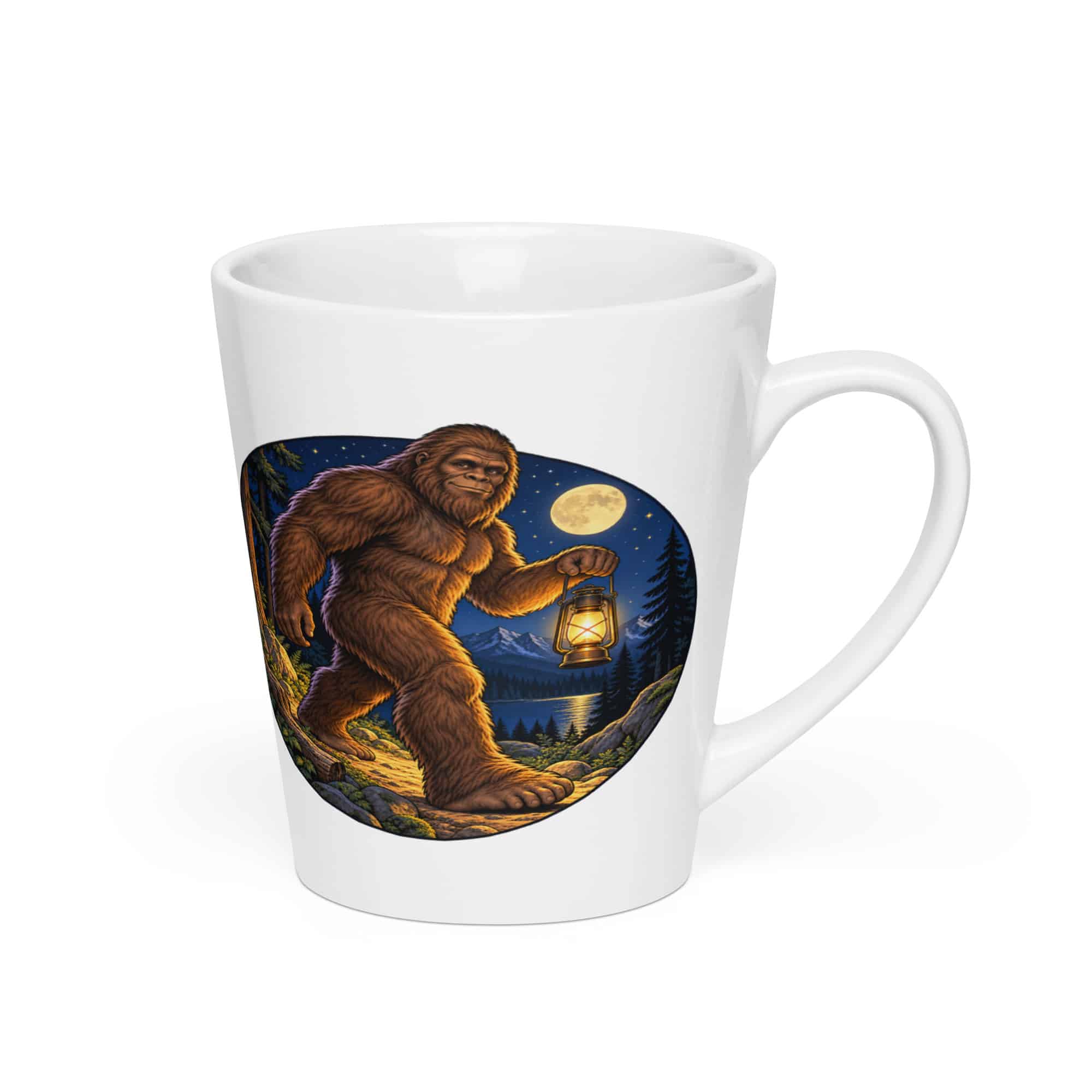 Bigfoot Lantern Night Walk Latte Mug