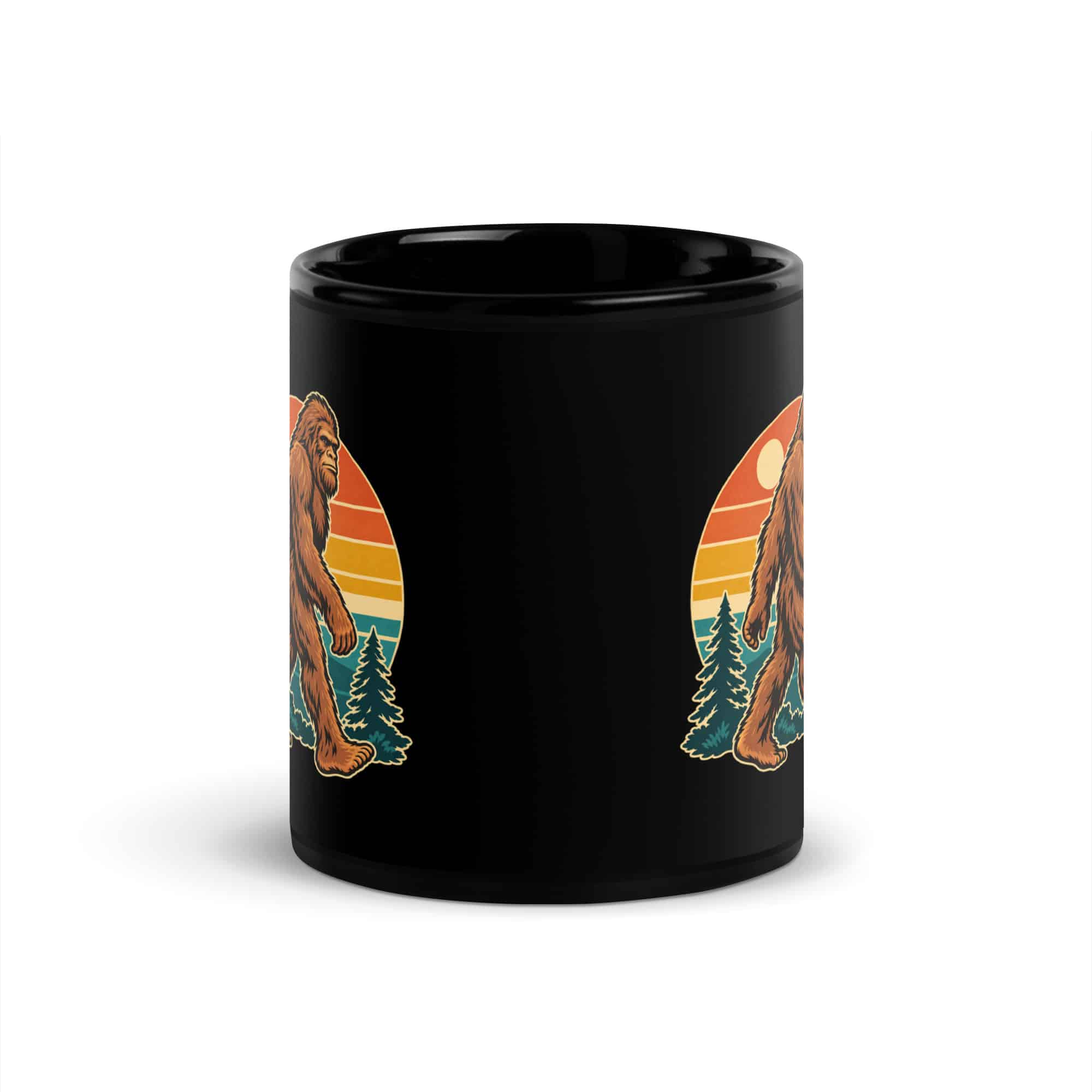 Retro Groove Bigfoot Black Mug