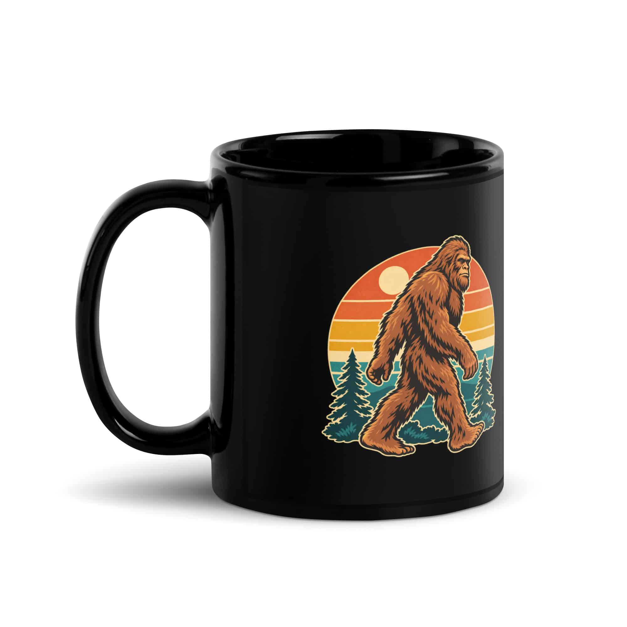 Retro Groove Bigfoot Black Mug