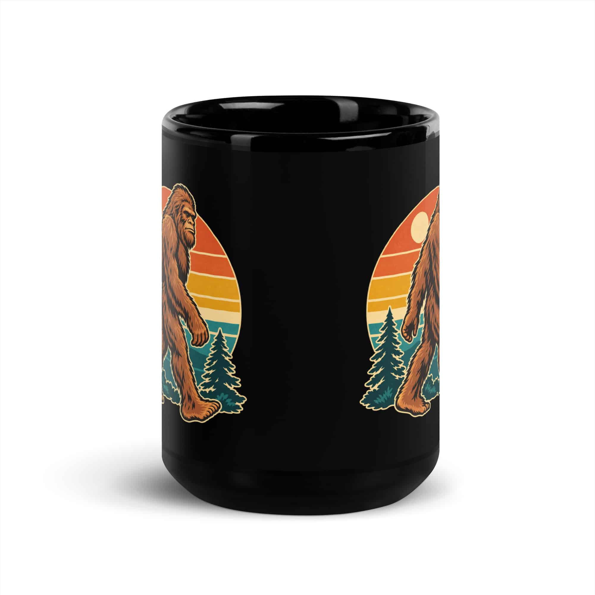 Retro Groove Bigfoot Black Mug