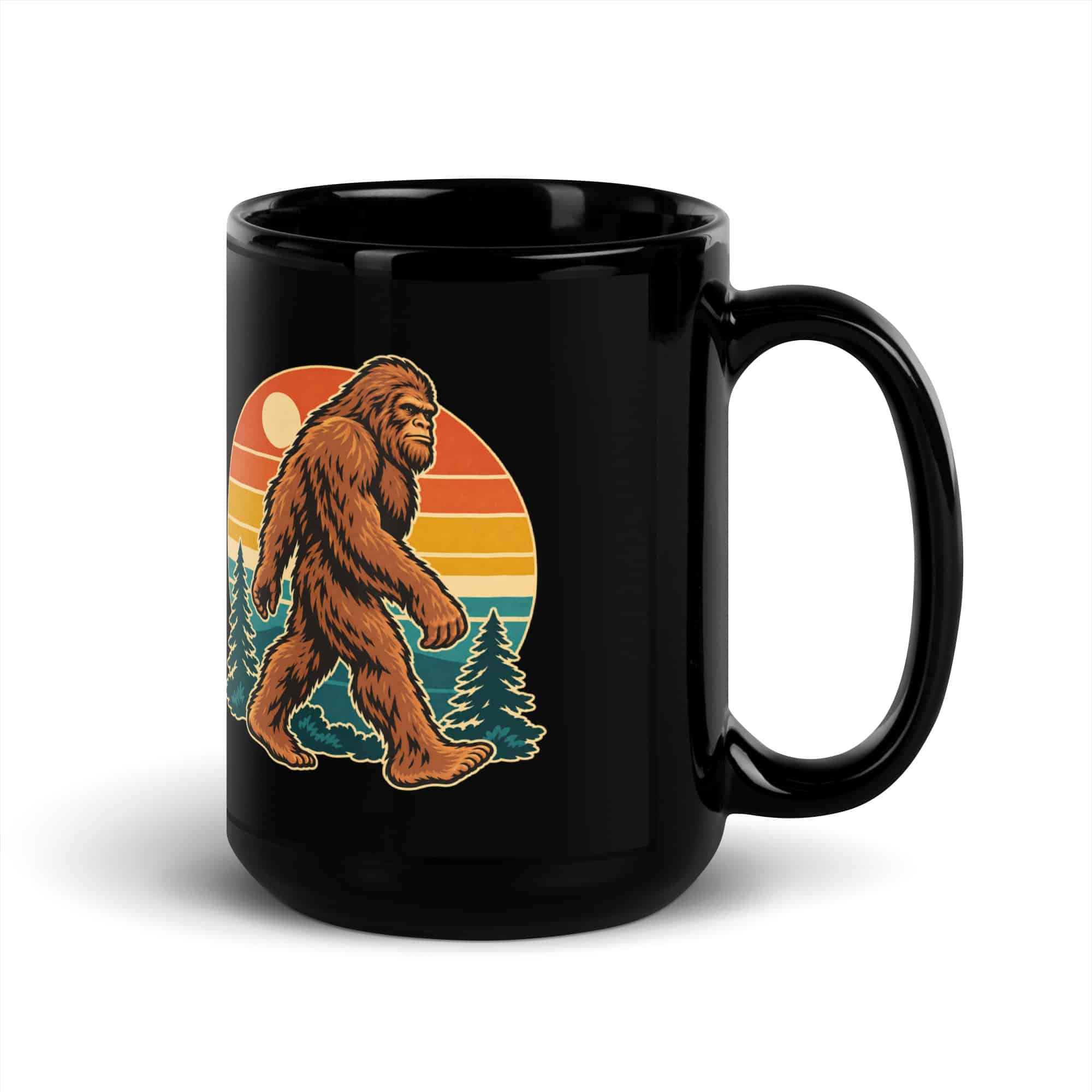 Retro Groove Bigfoot Black Mug