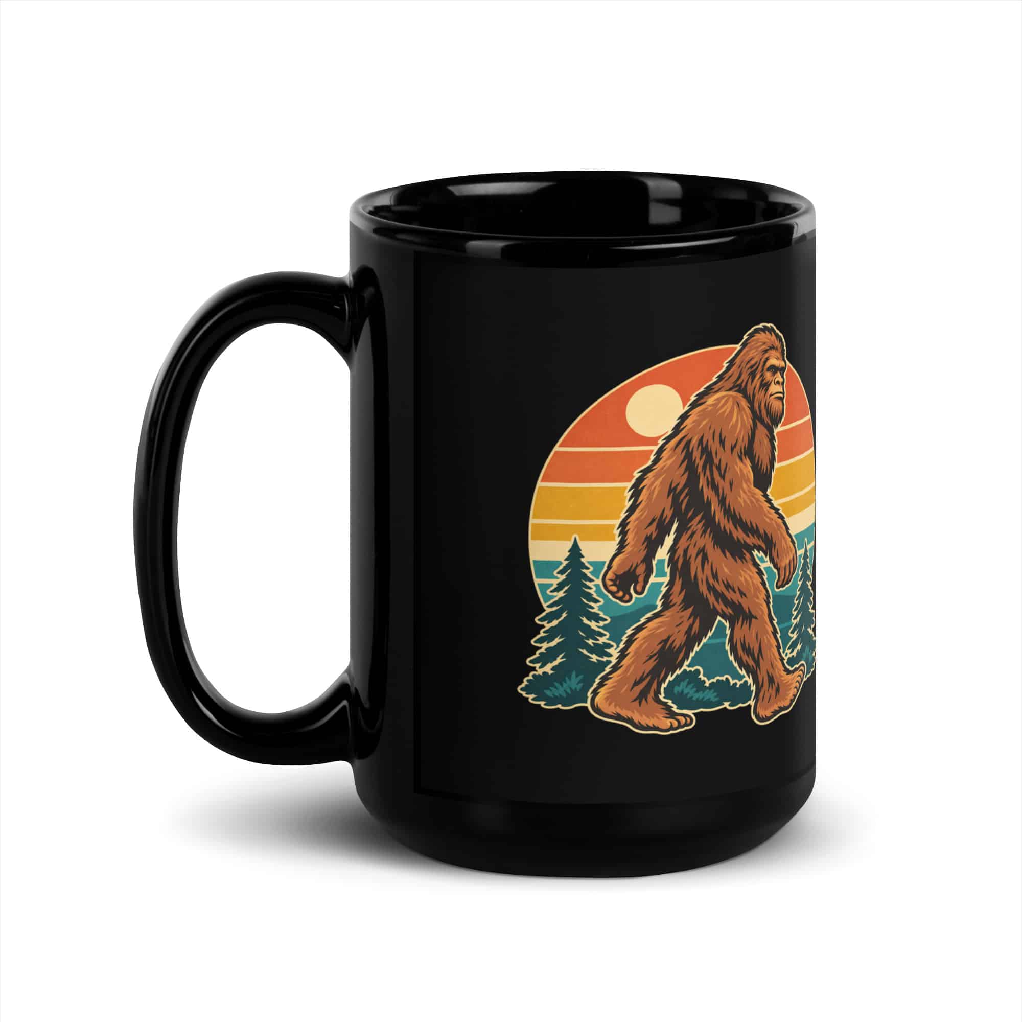 Retro Groove Bigfoot Black Mug