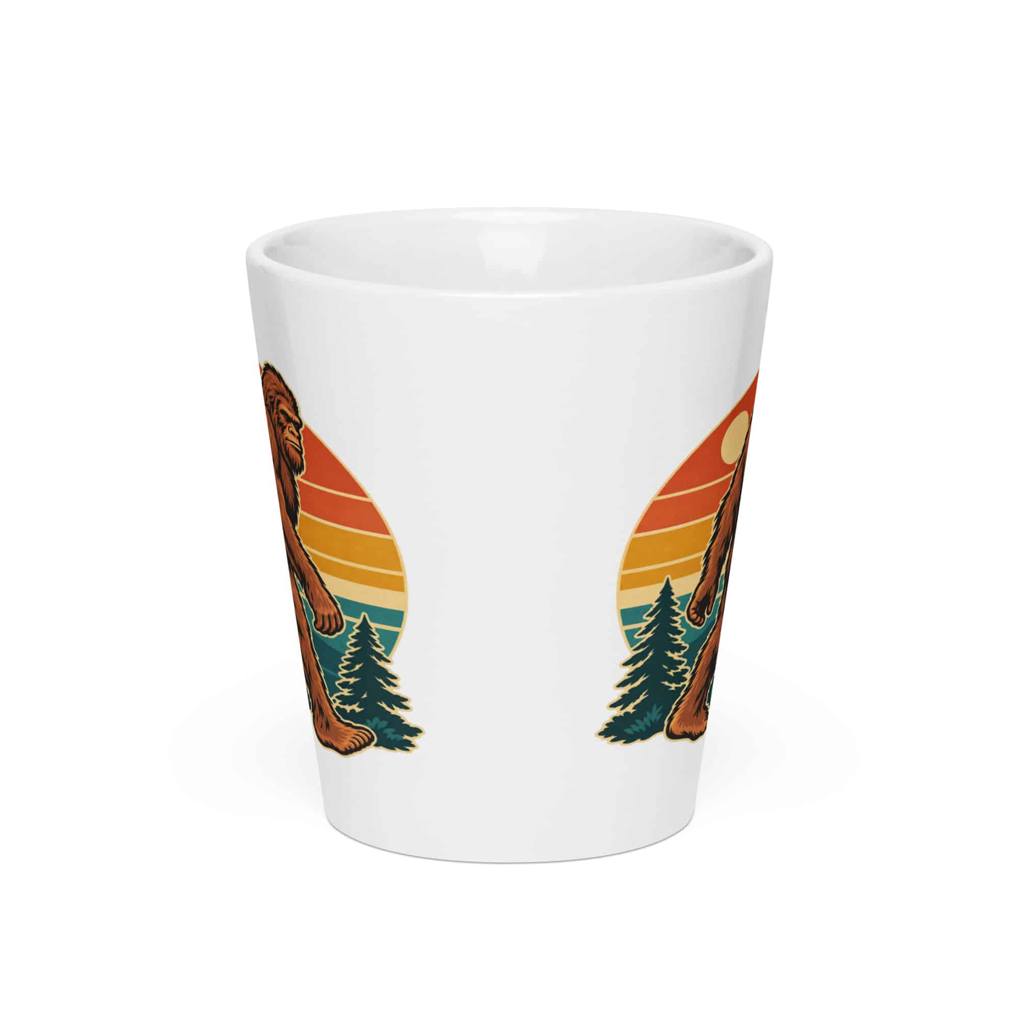 Retro Bigfoot Sunset Latte Mug