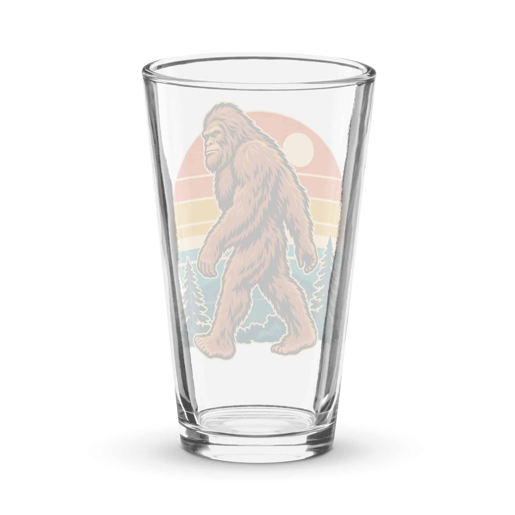 Retro Sunset Bigfoot Pint Glass