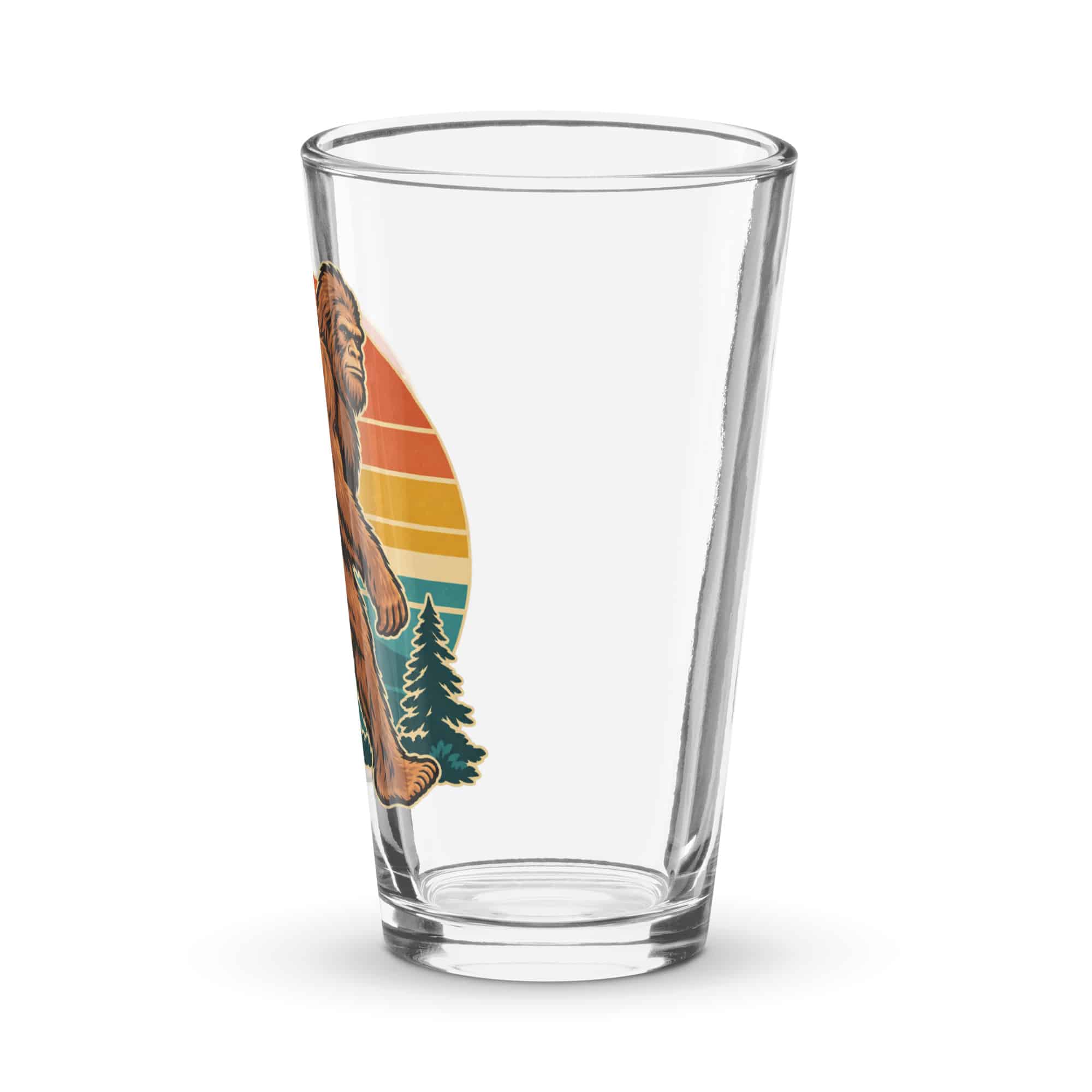 Retro Sunset Bigfoot Pint Glass
