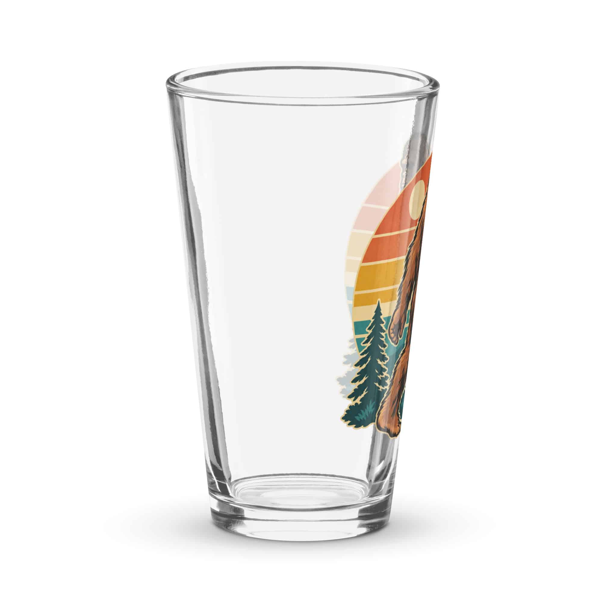 Retro Sunset Bigfoot Pint Glass