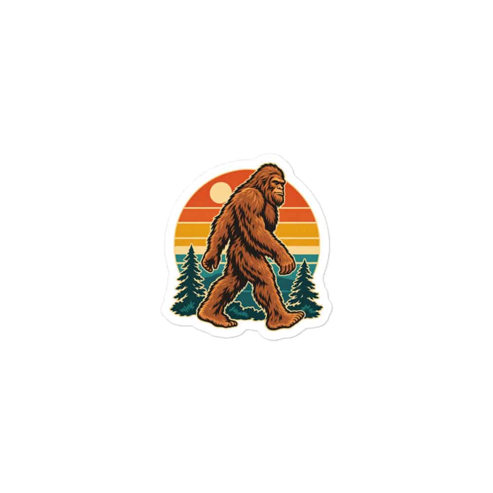 Retro Bigfoot Sunset Vinyl Sticker