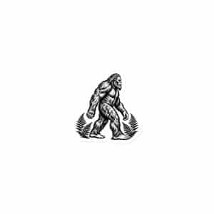 28 Bigfoot Black Ink Woodcut Die-Cut Magnet - 3″×3″ - Main