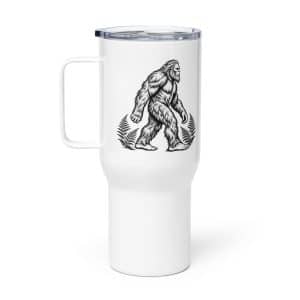 28 Bigfoot Black Ink Woodcut Travel Mug - 25 oz - Main