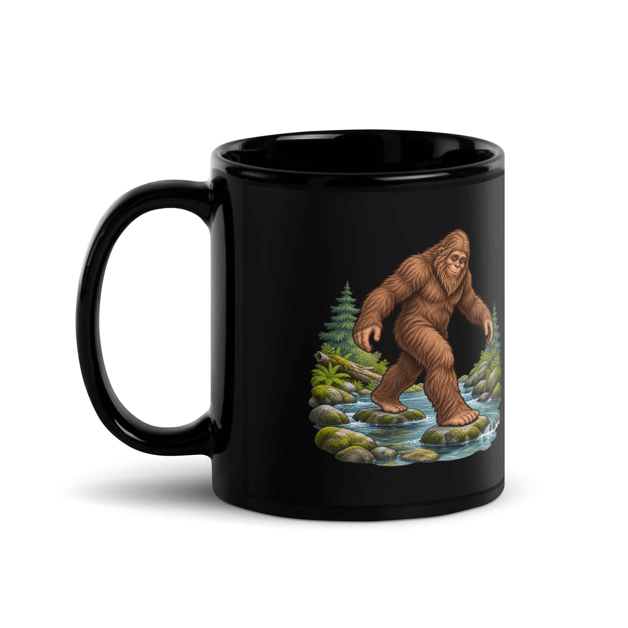 Creek Crossing Bigfoot Black Mug