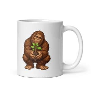 30 Bigfoot Forest Heart White Ceramic Coffee Mug - 11 oz - Main