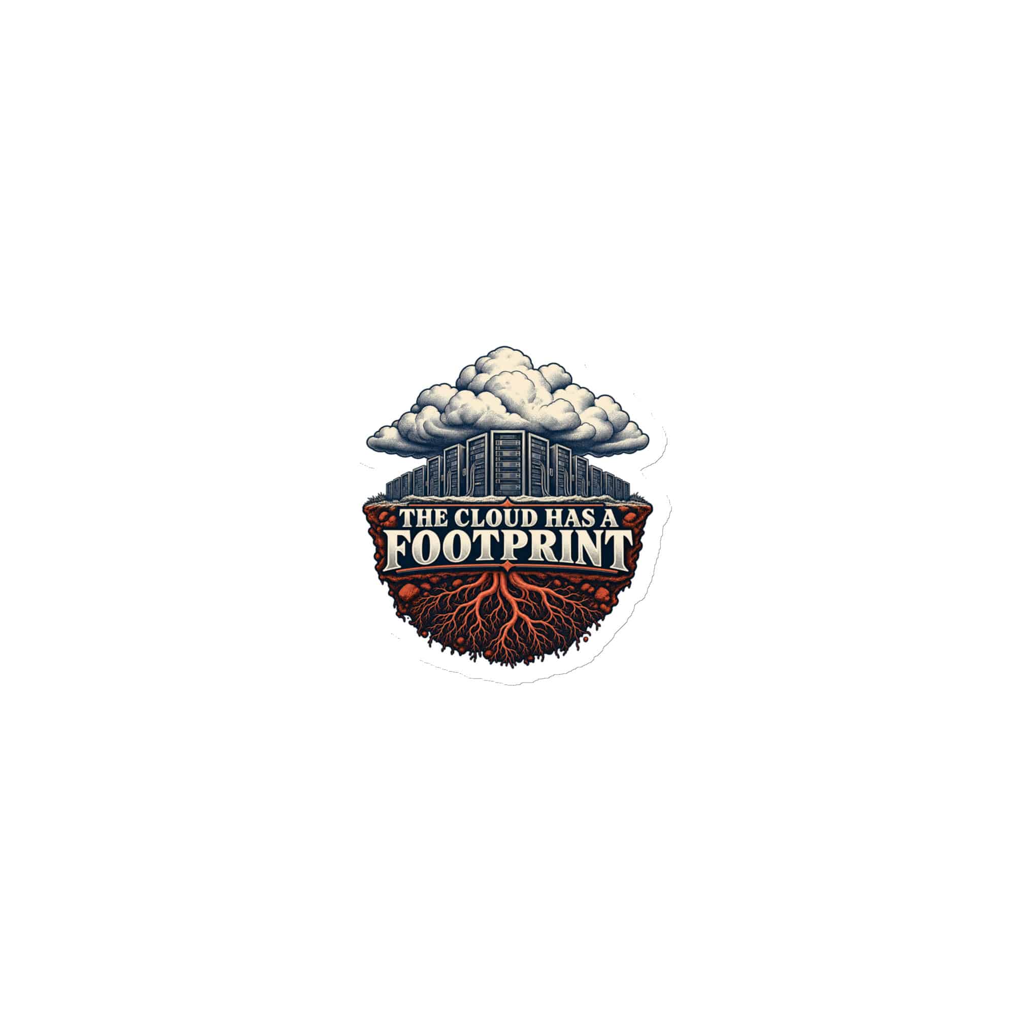 Die-Cut Magnet: The cloud has a footprint