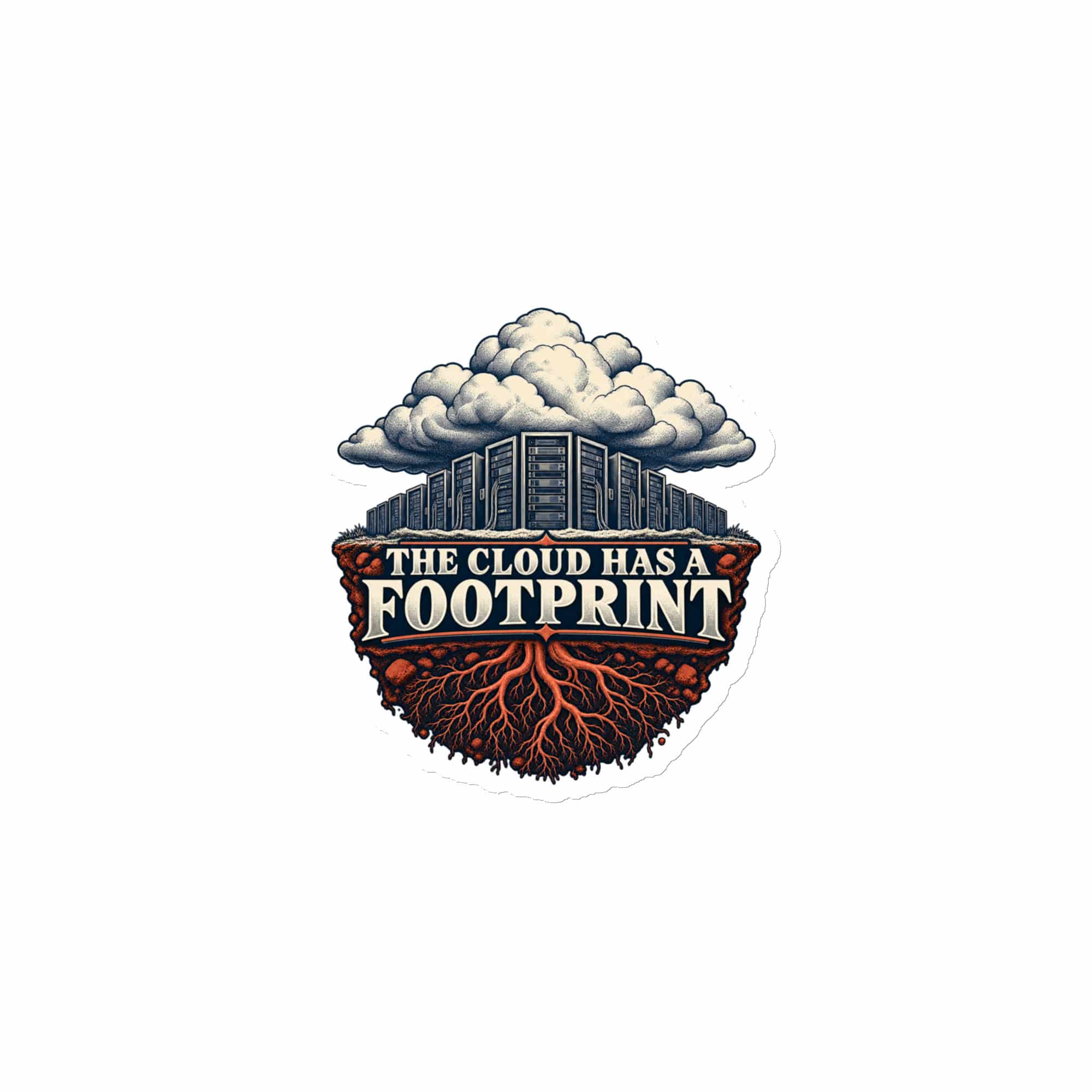 Die-Cut Magnet: The cloud has a footprint